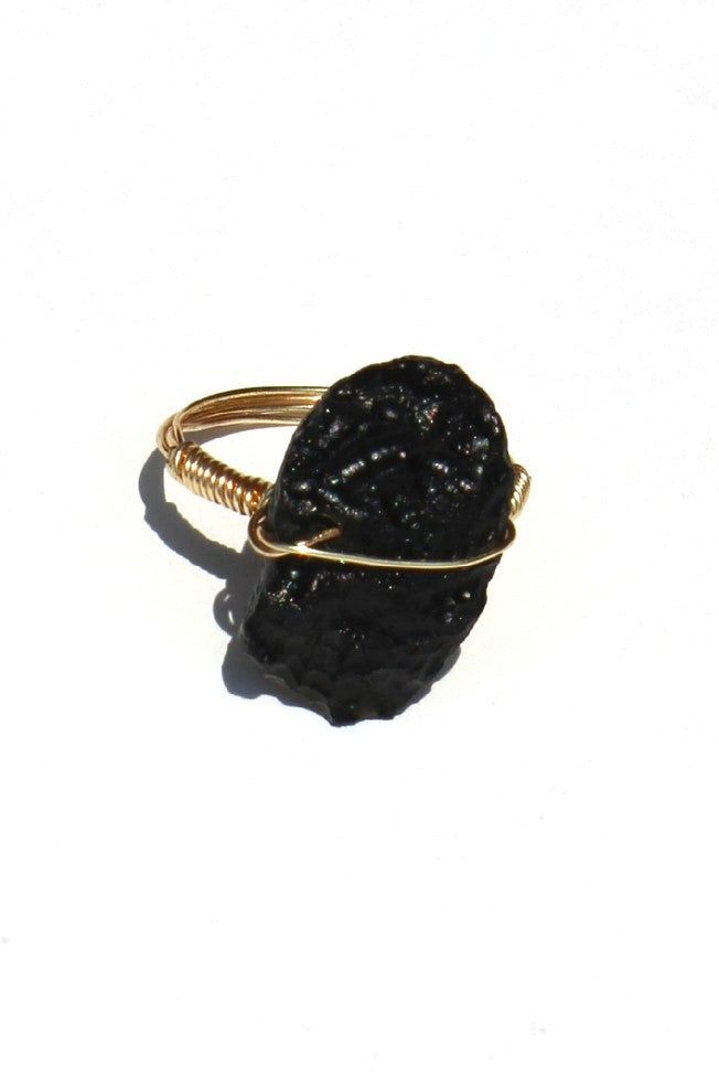 Swara Jewelry: Gemstone Ring, Black