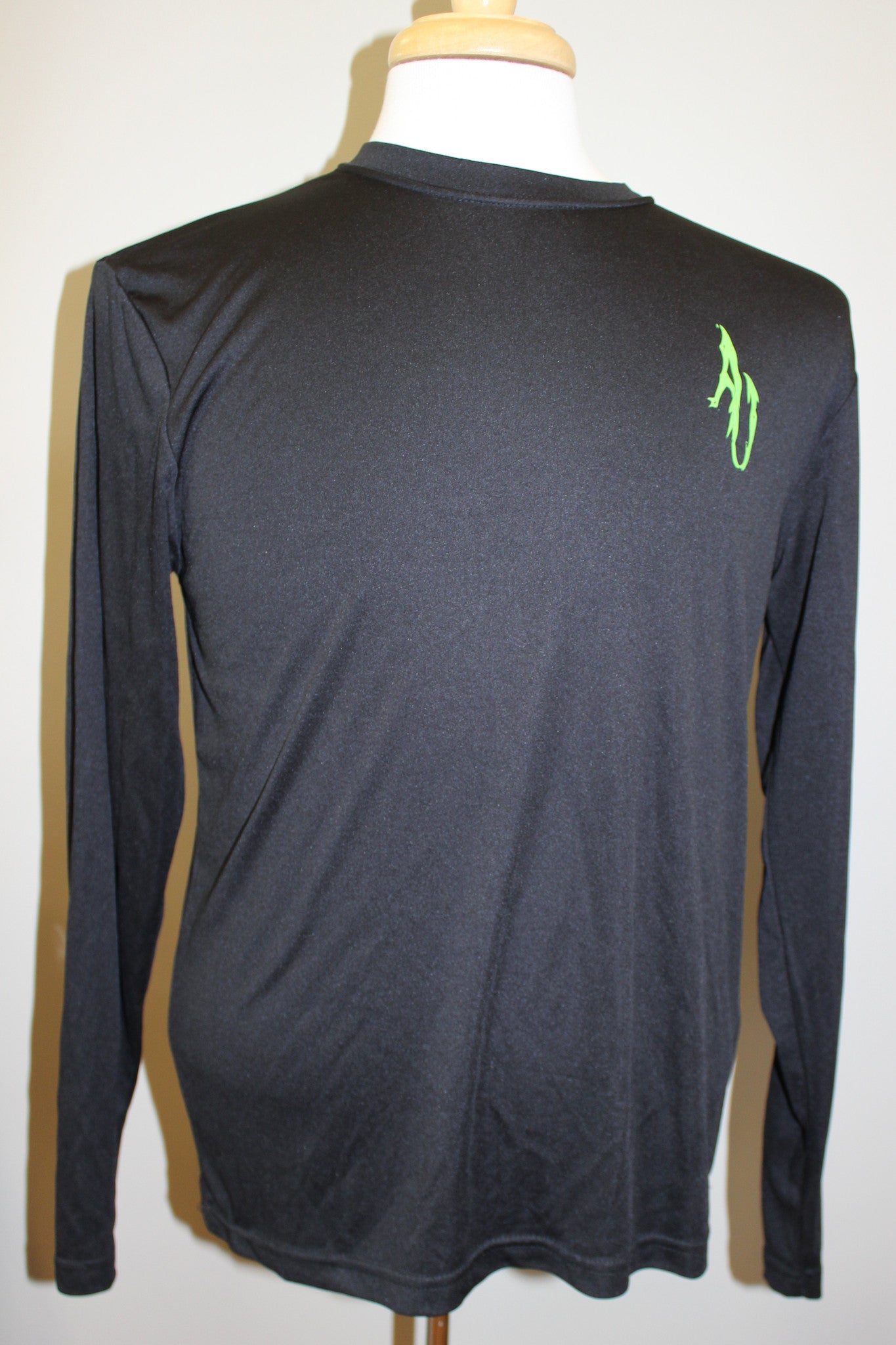 Angler Up: Long Sleeve Performance Tee, Black/Green