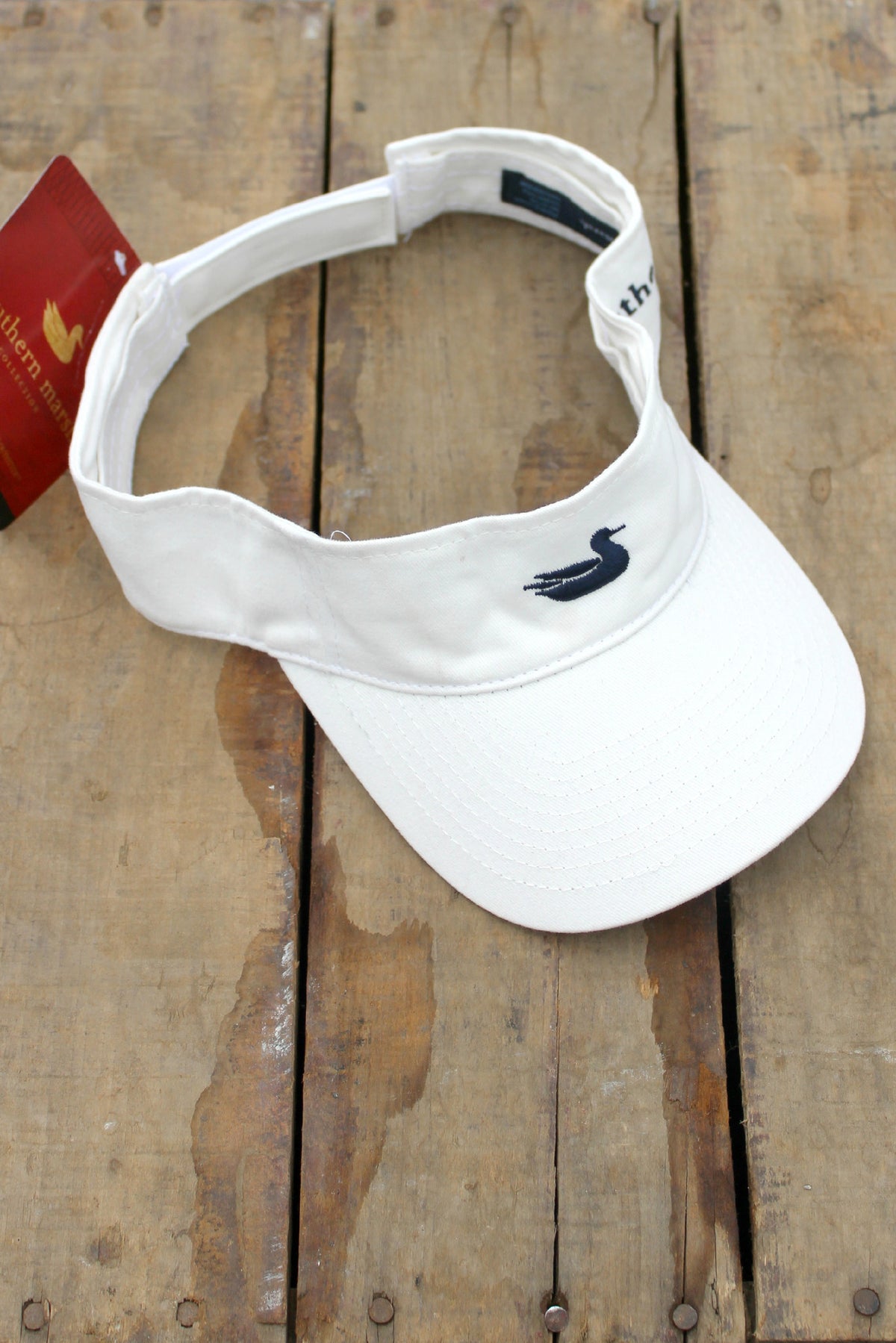 Southern Marsh: Visor, White with Navy