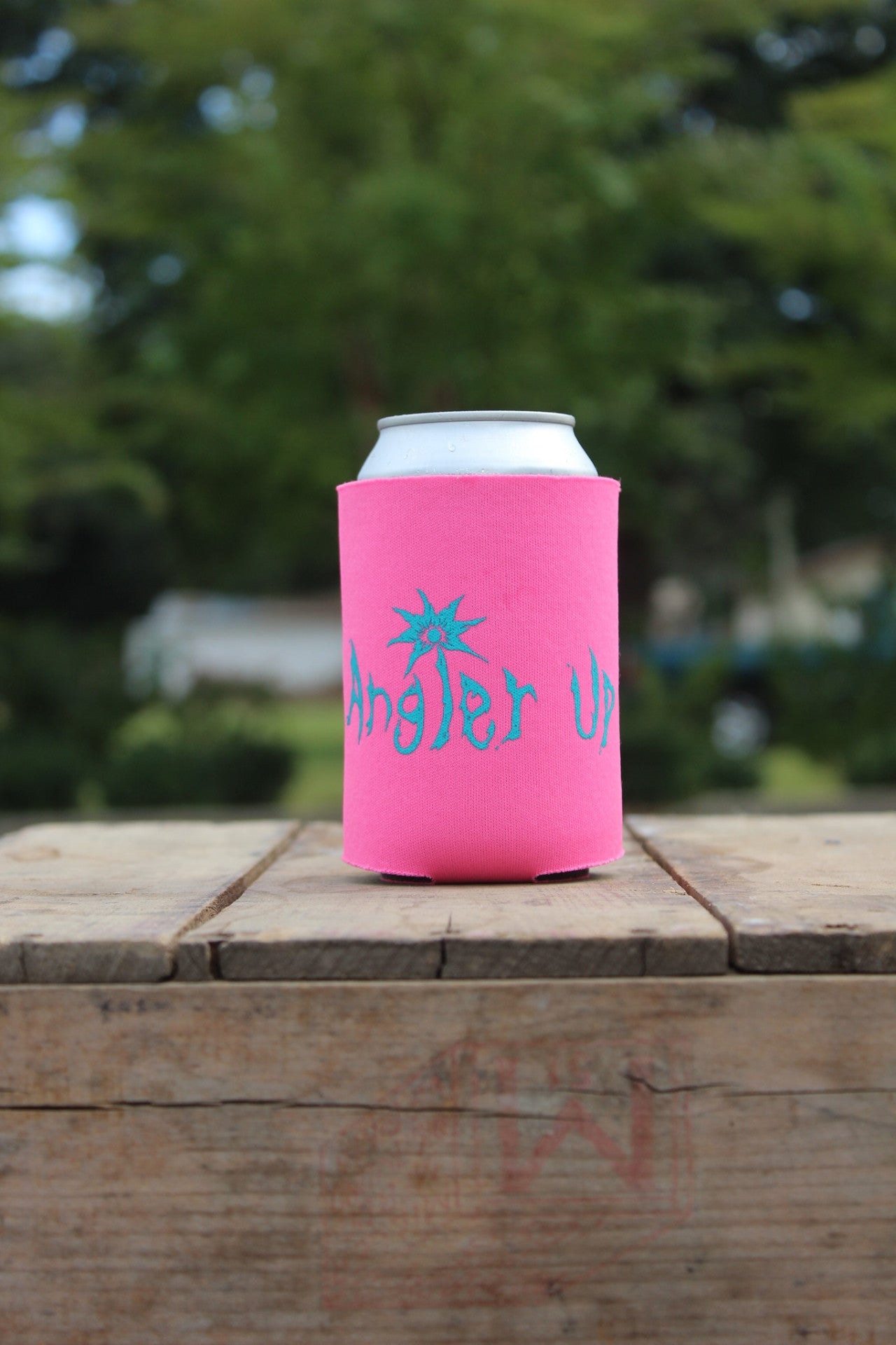 AnglerUp: Koozie, Pink and Teal