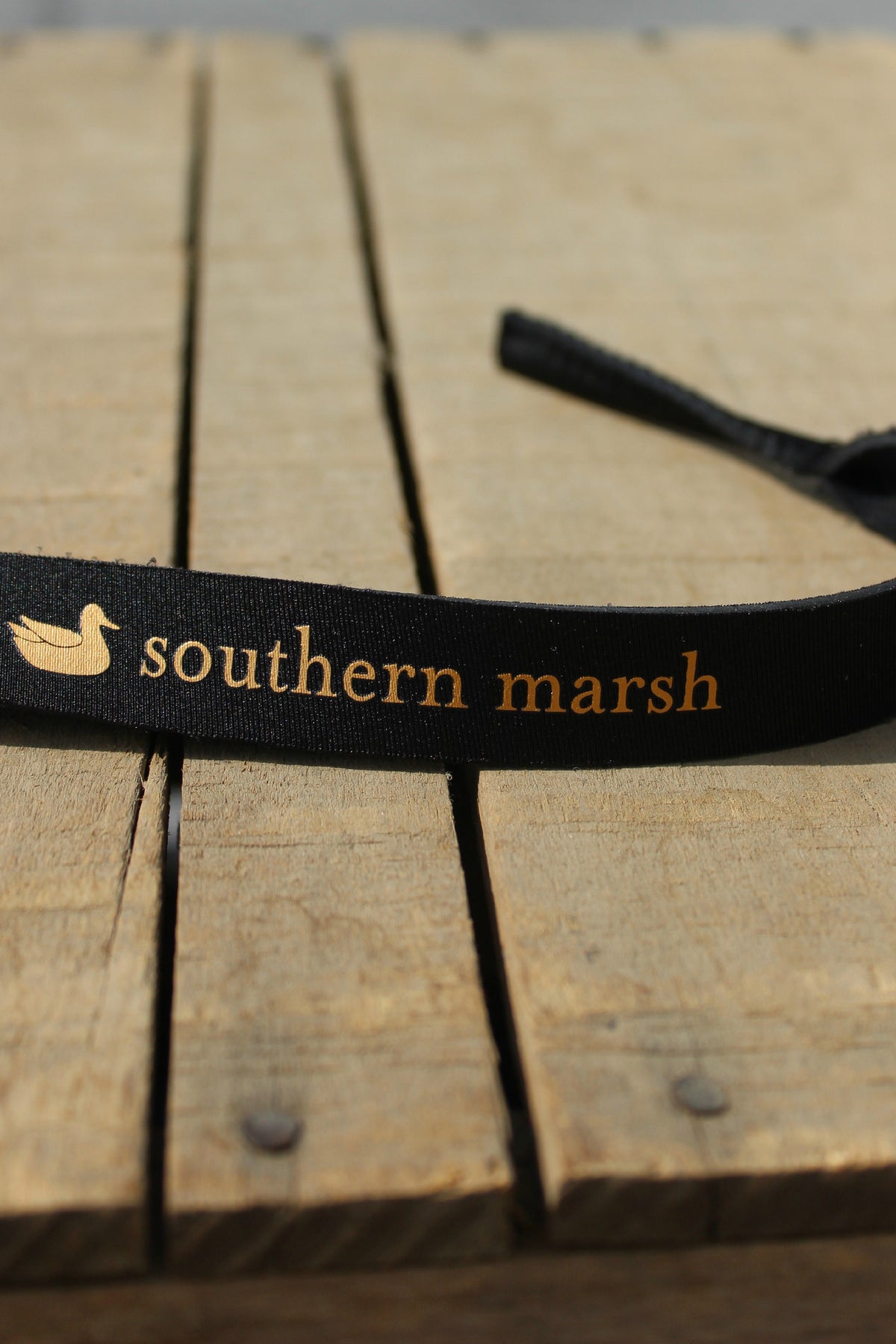 Southern Marsh: Solid Sunglass Strap, Black and Gold