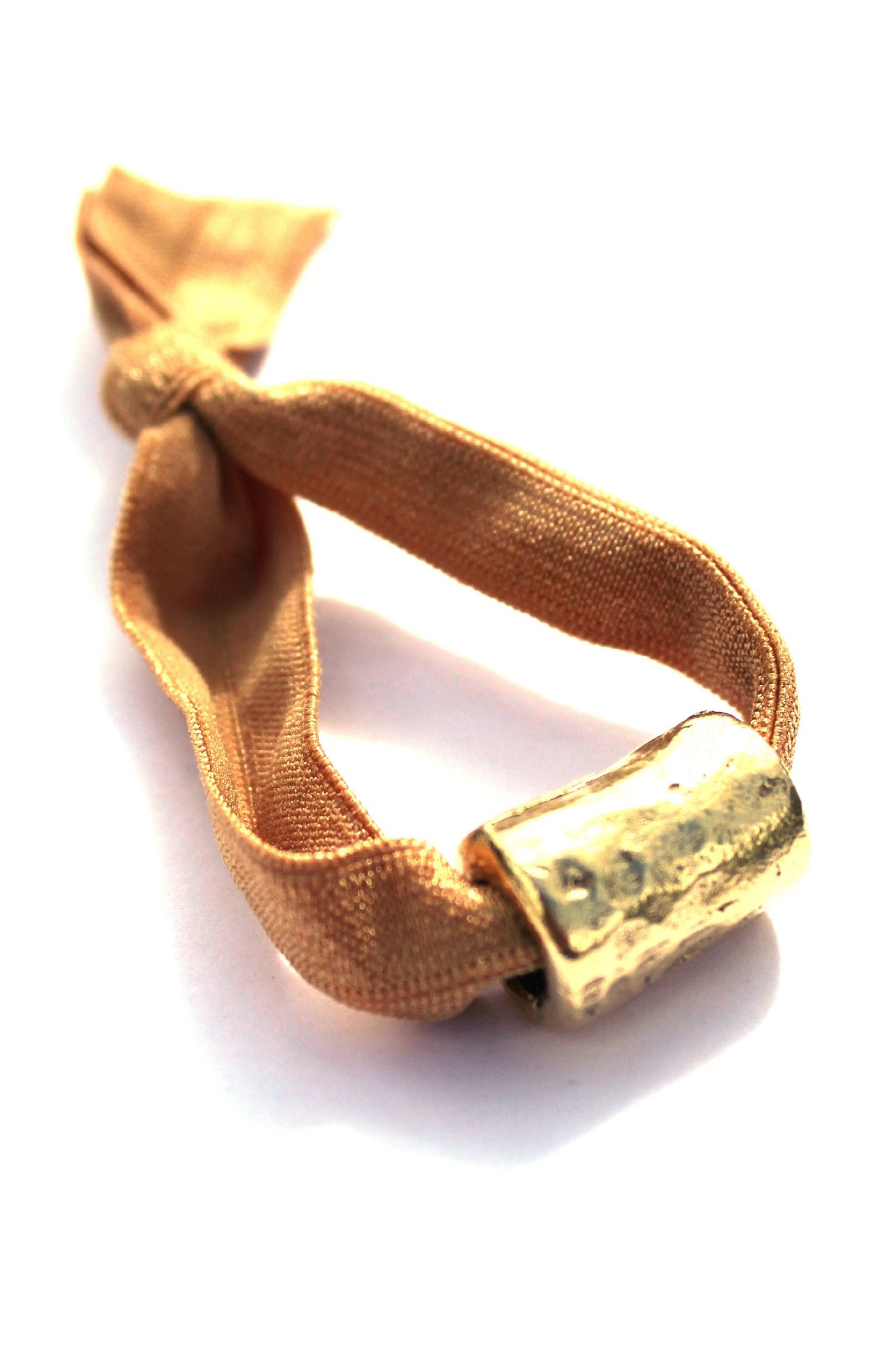 Julio: Tube Twist Hair Tie, Gold