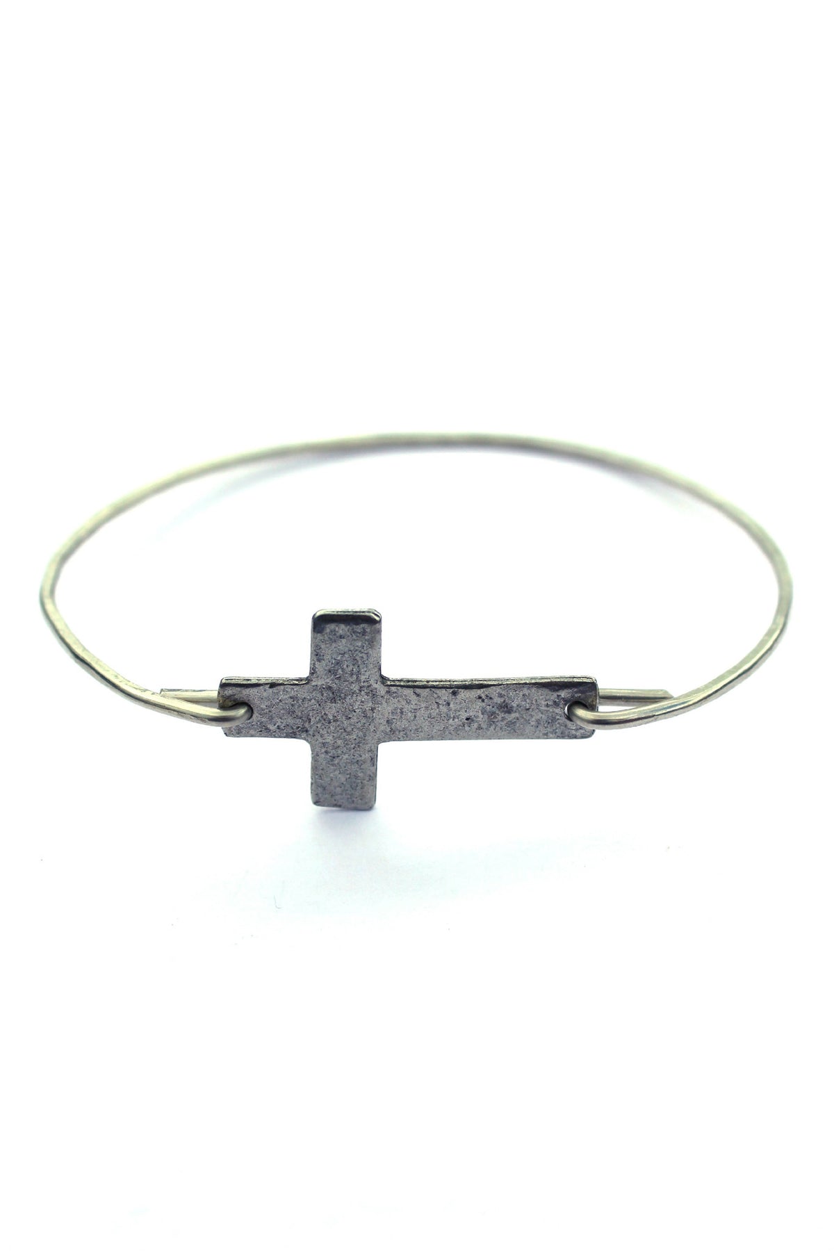 Julio: Wire Cross Charm Bracelet, Gold/Silver