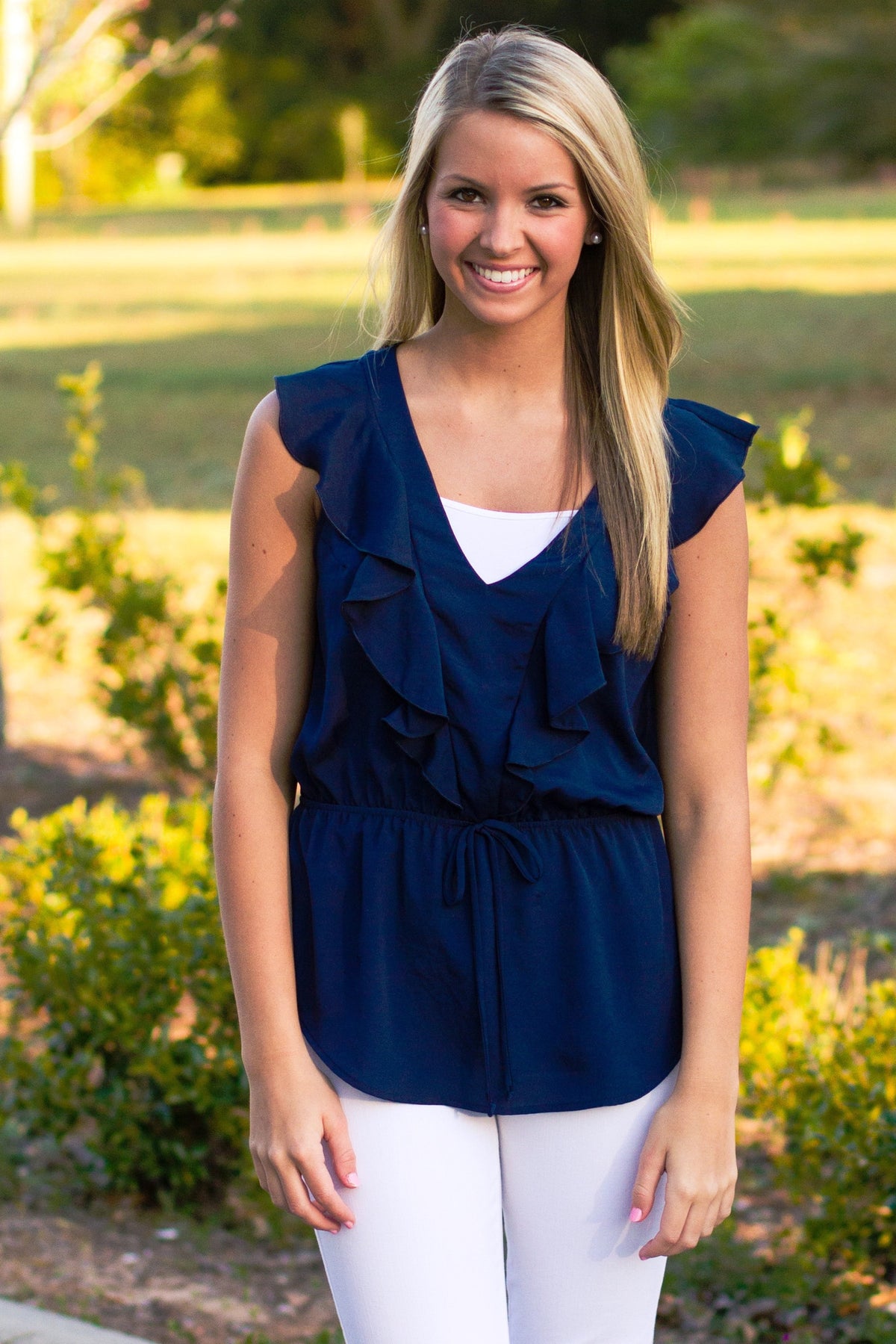 Glam: Leighton Blouse, Navy