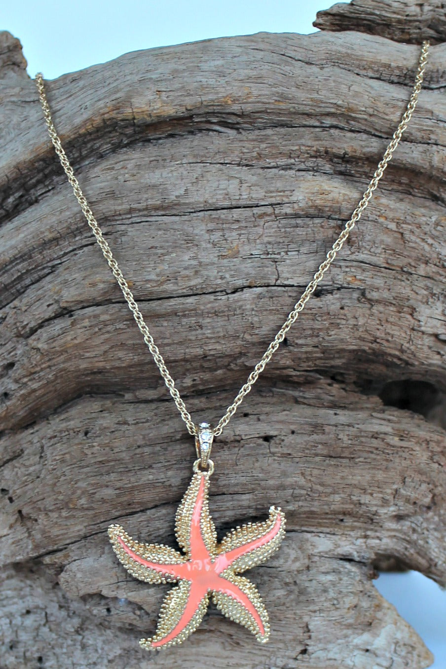 Starfish Necklace, Coral