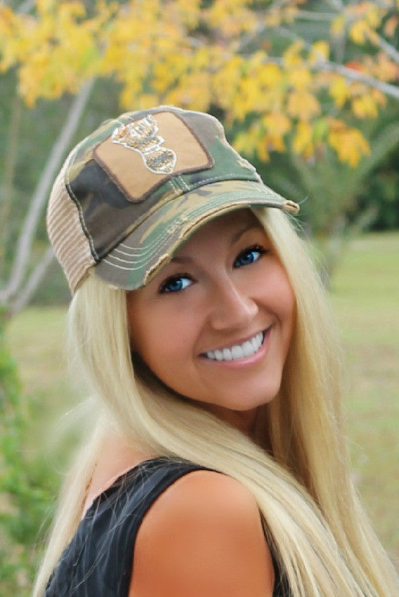 Judith March: Deer Head Hat, Camo