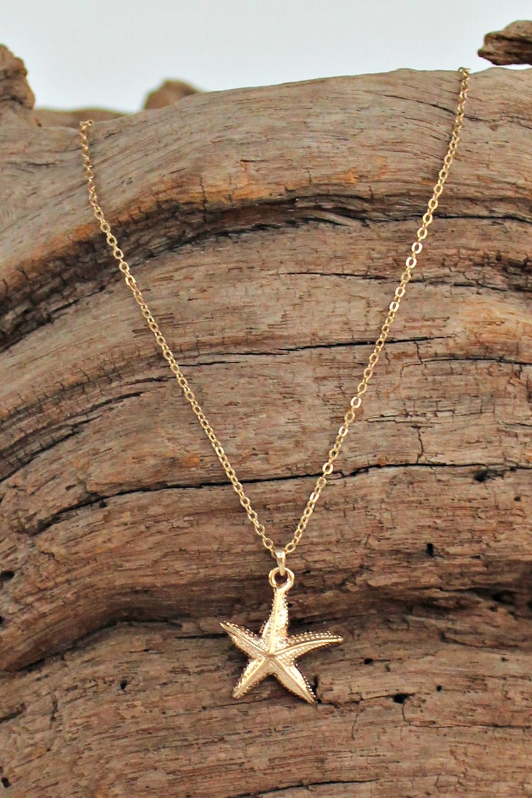 Starfish Necklace, Gold