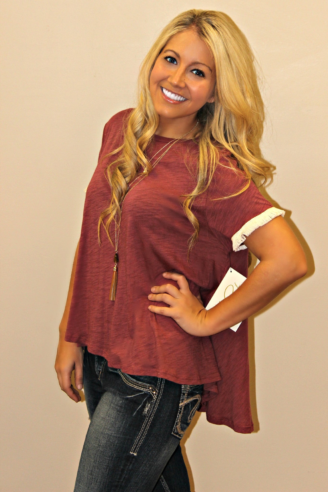 Missy Robertson: Linsey Top, Burgundy