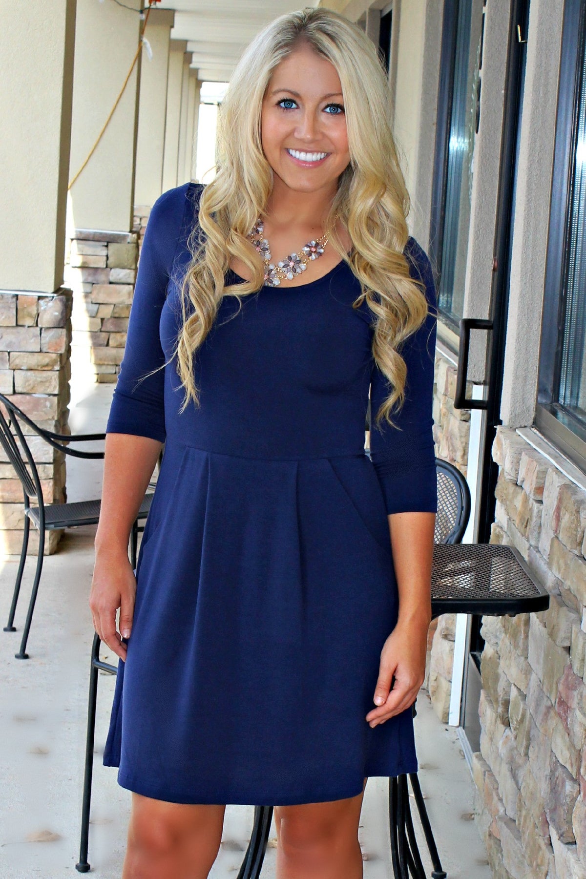 Everly: Chase Dress, Navy