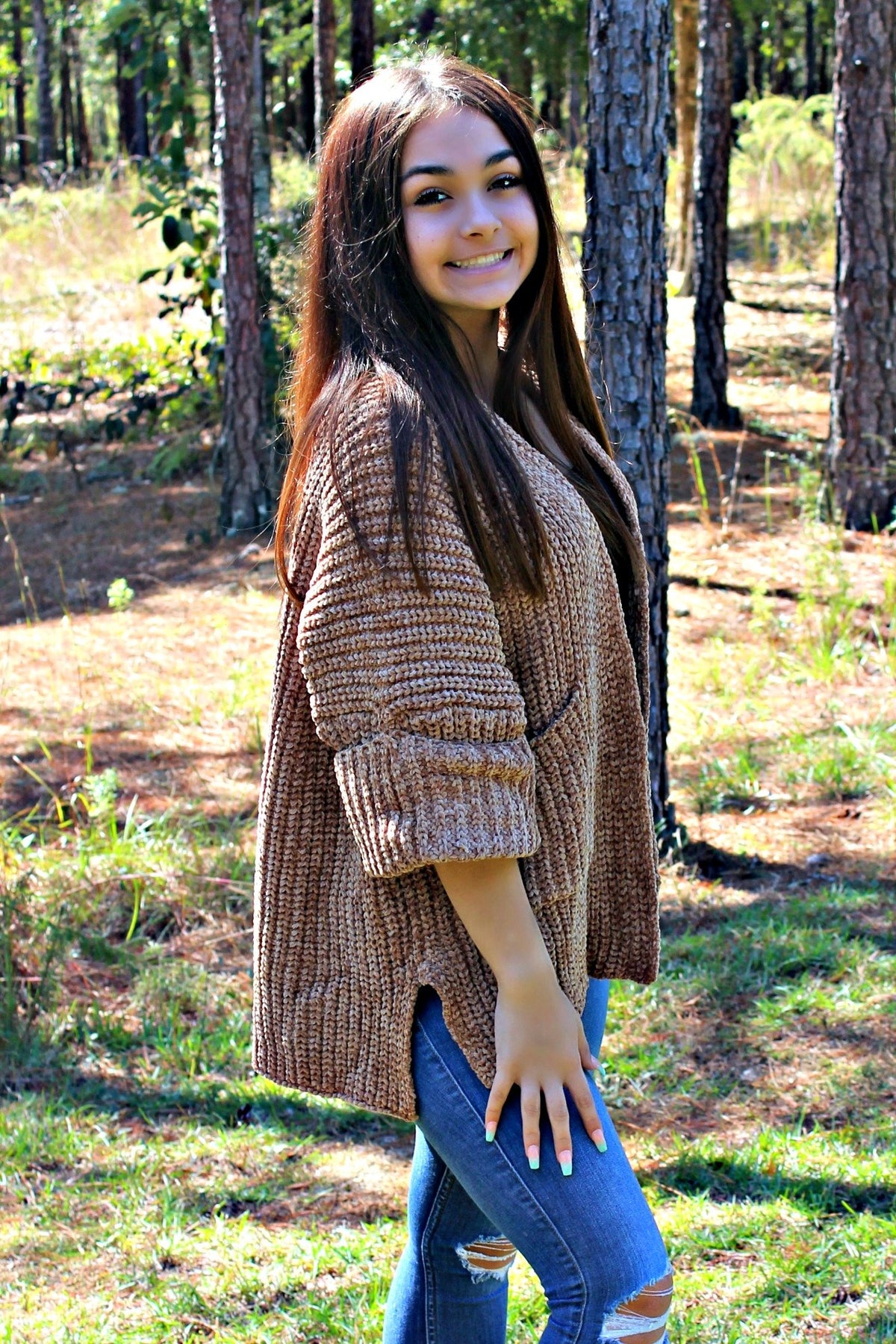 Slouch Cardigan, Camel