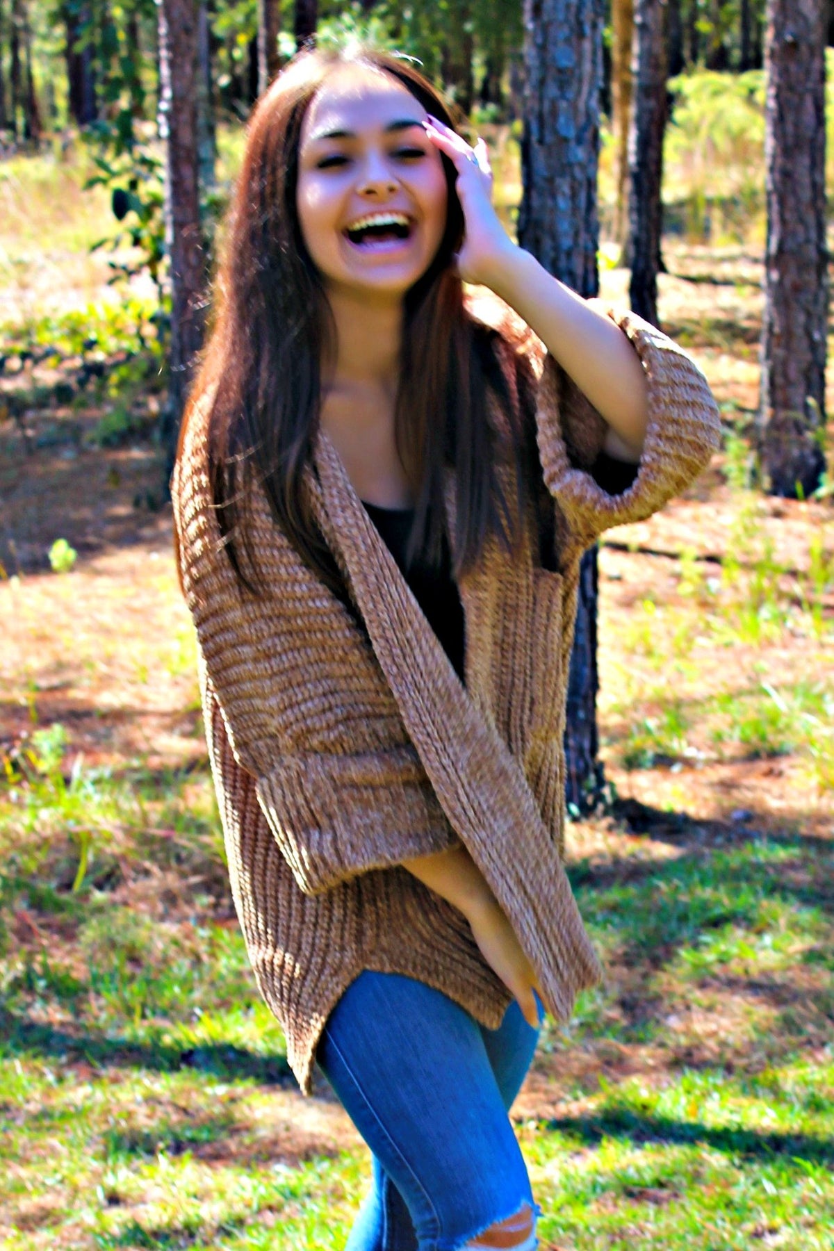 Slouch Cardigan, Camel