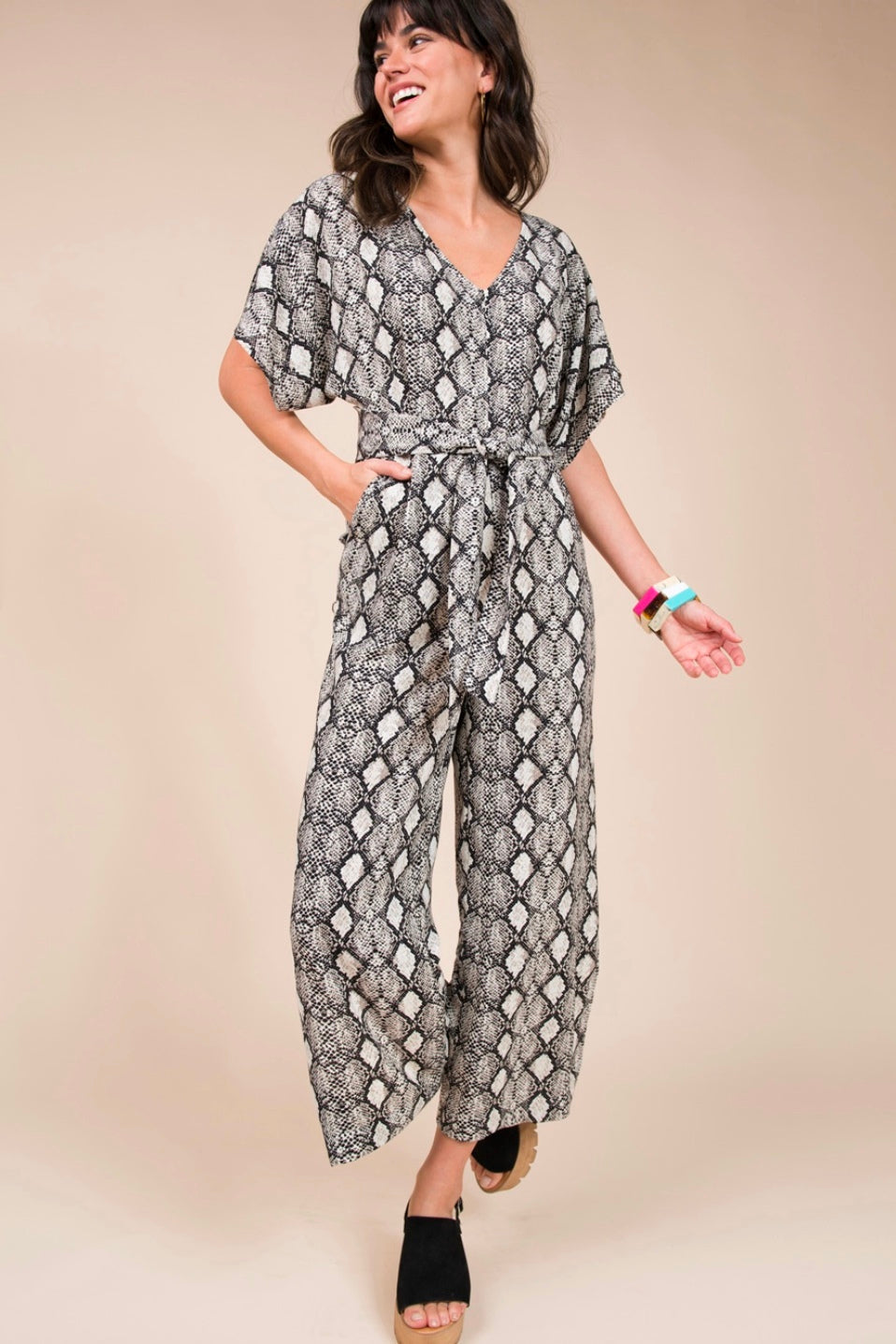 Uncle Frank: Cropped Jumpsuit, Snakeskin