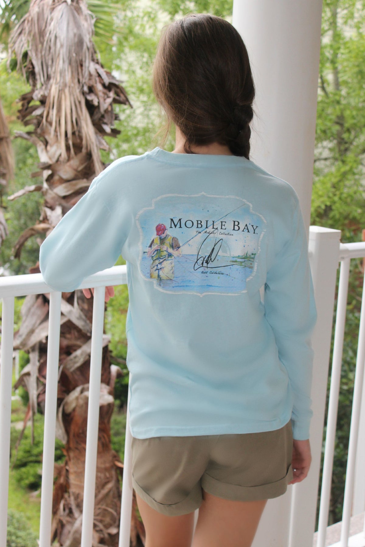 Mobile Bay: Bayside Fishing Long Sleeve Tee, Blue
