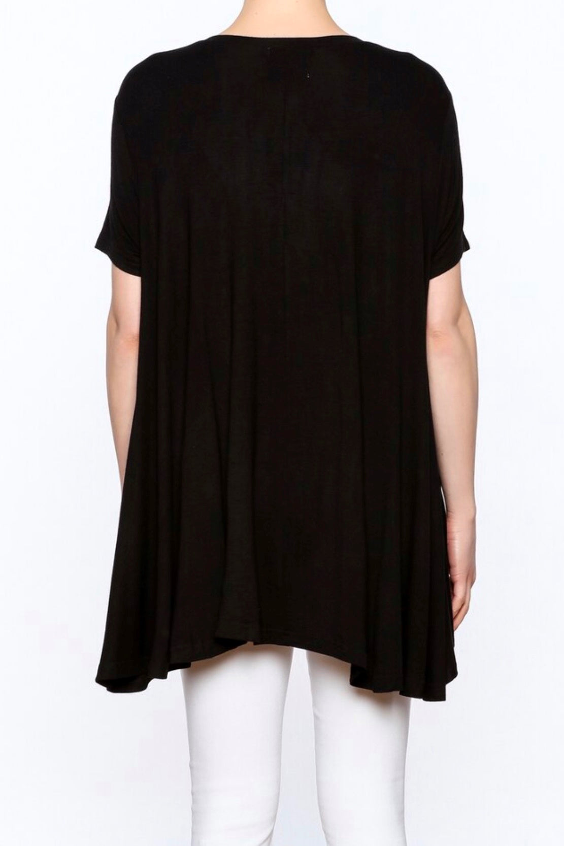 Judith March: Feather Applique Tee, Black