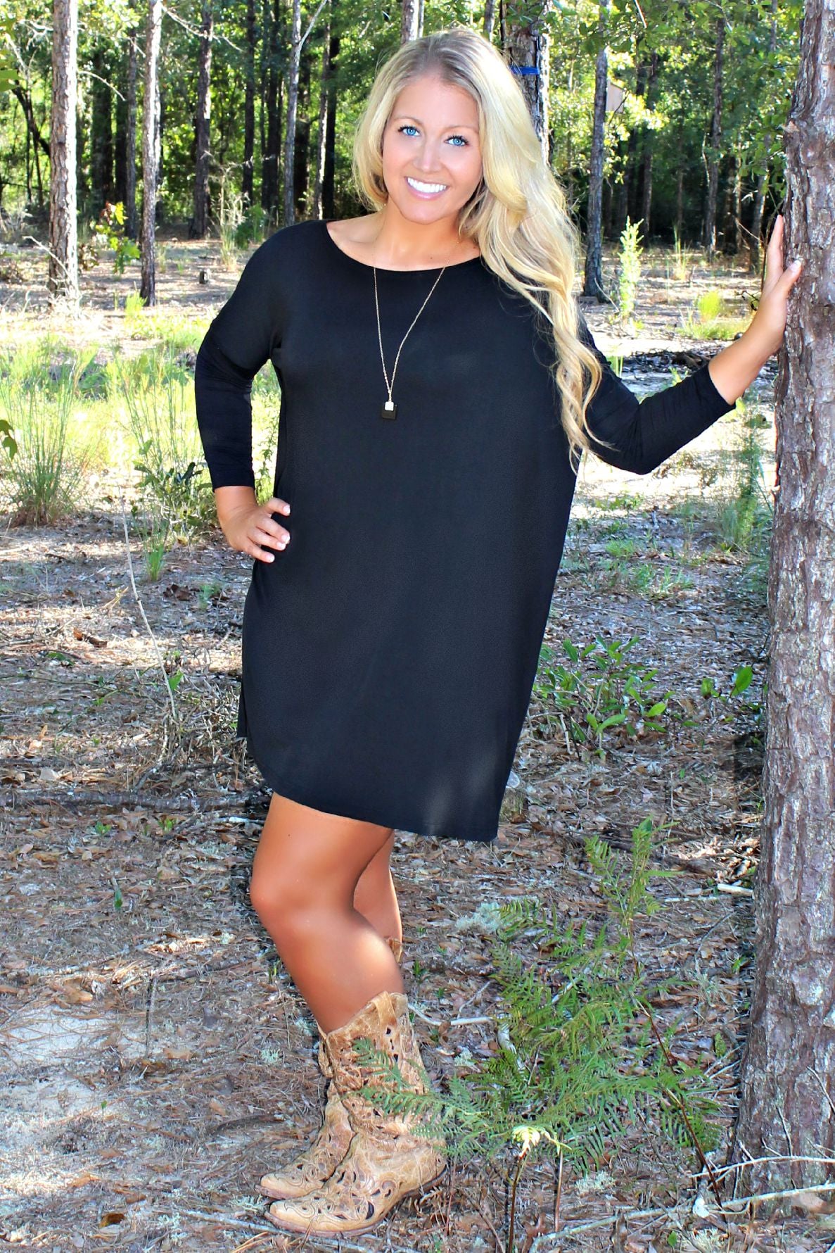 Knitted Piko Dress, Black