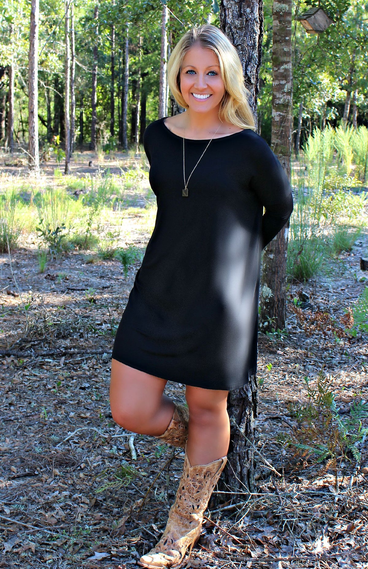 Knitted Piko Dress, Black