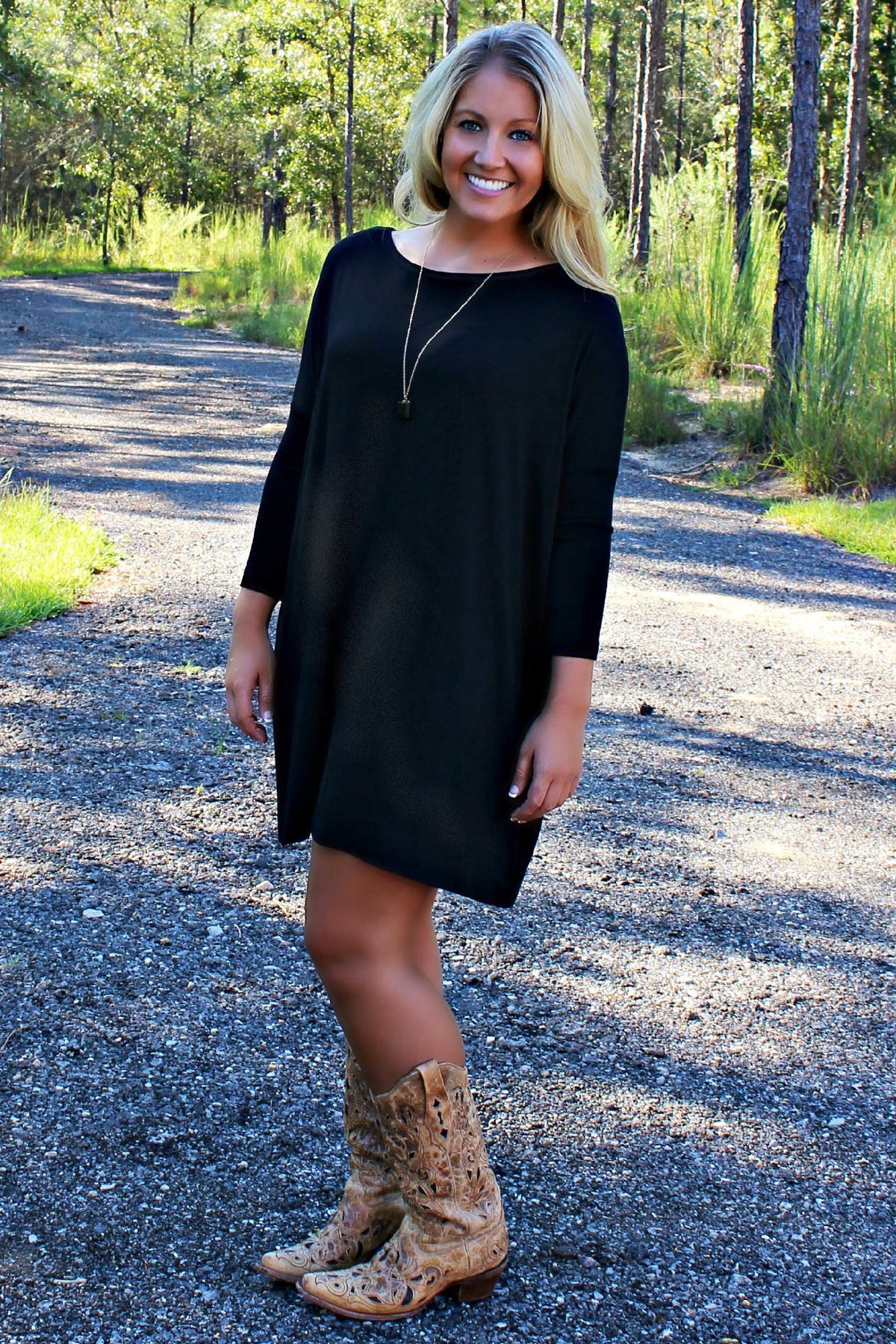 Knitted Piko Dress, Black