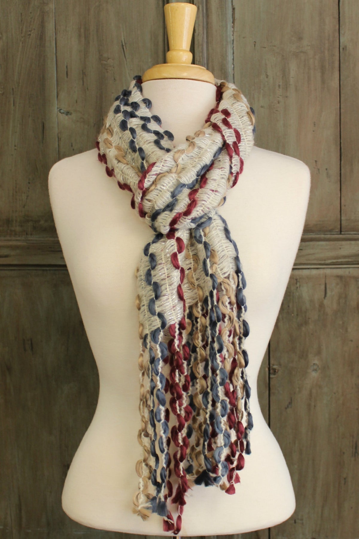 Tri-Color Woven Scarf, Multi