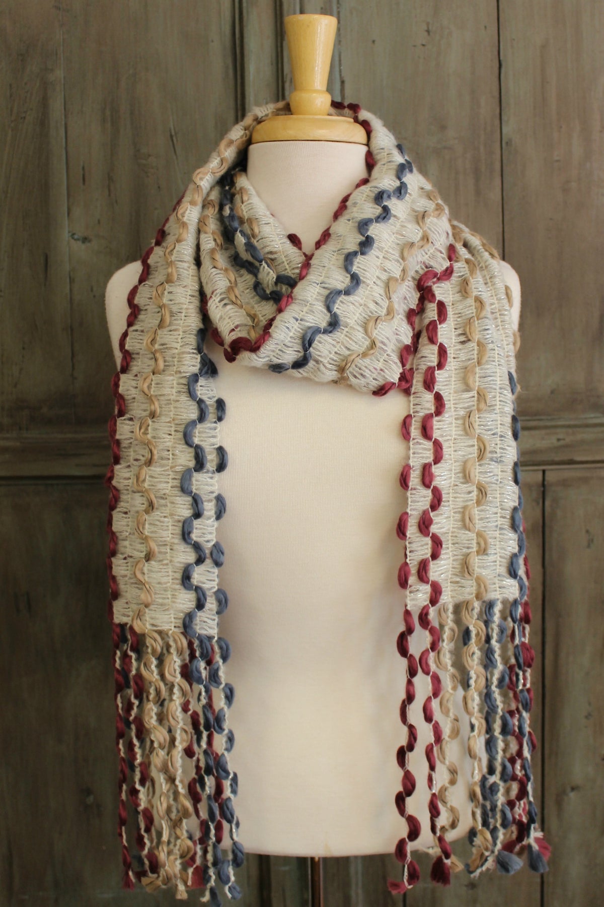 Tri-Color Woven Scarf, Multi