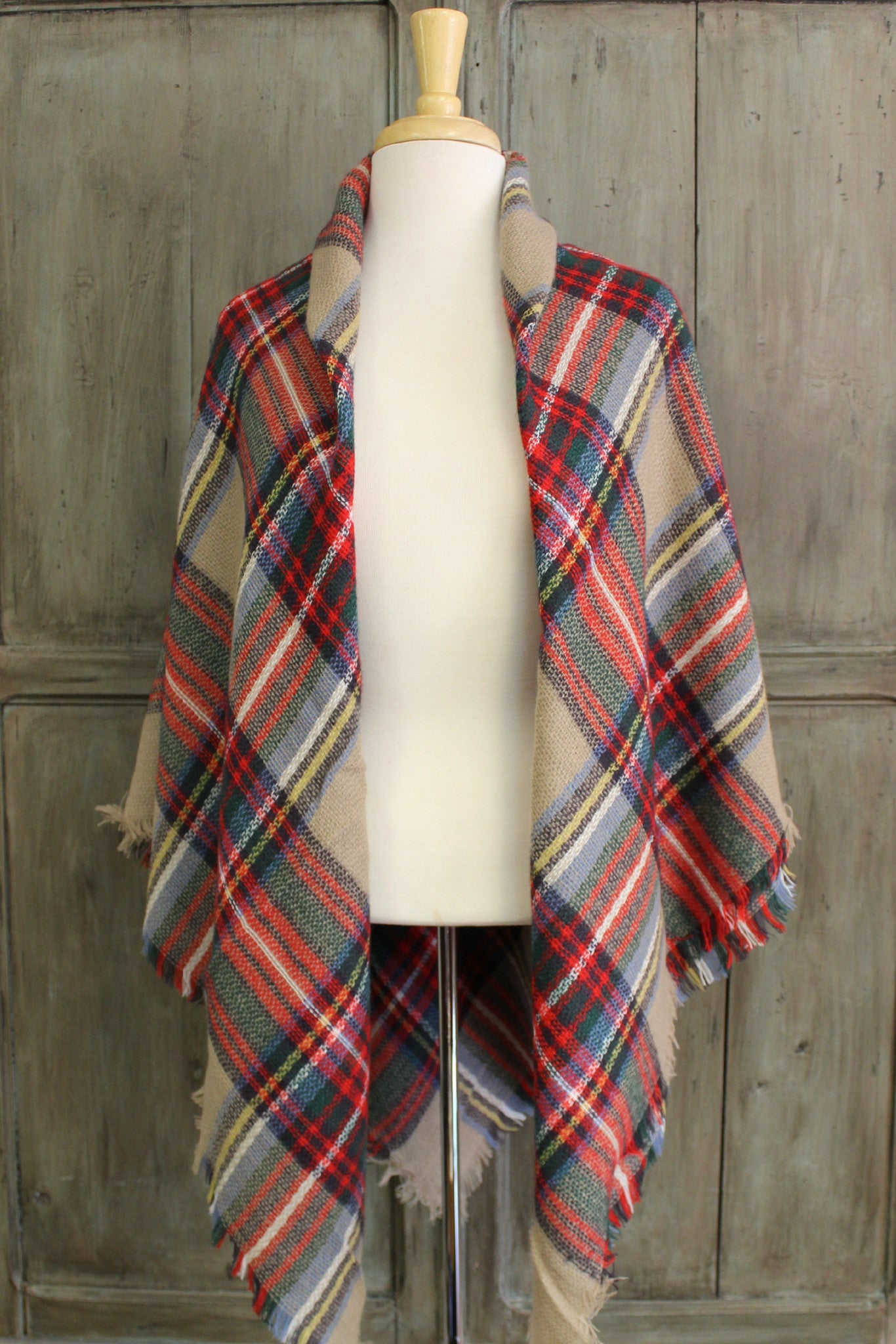 Plaid Blanket Scarf, Multi
