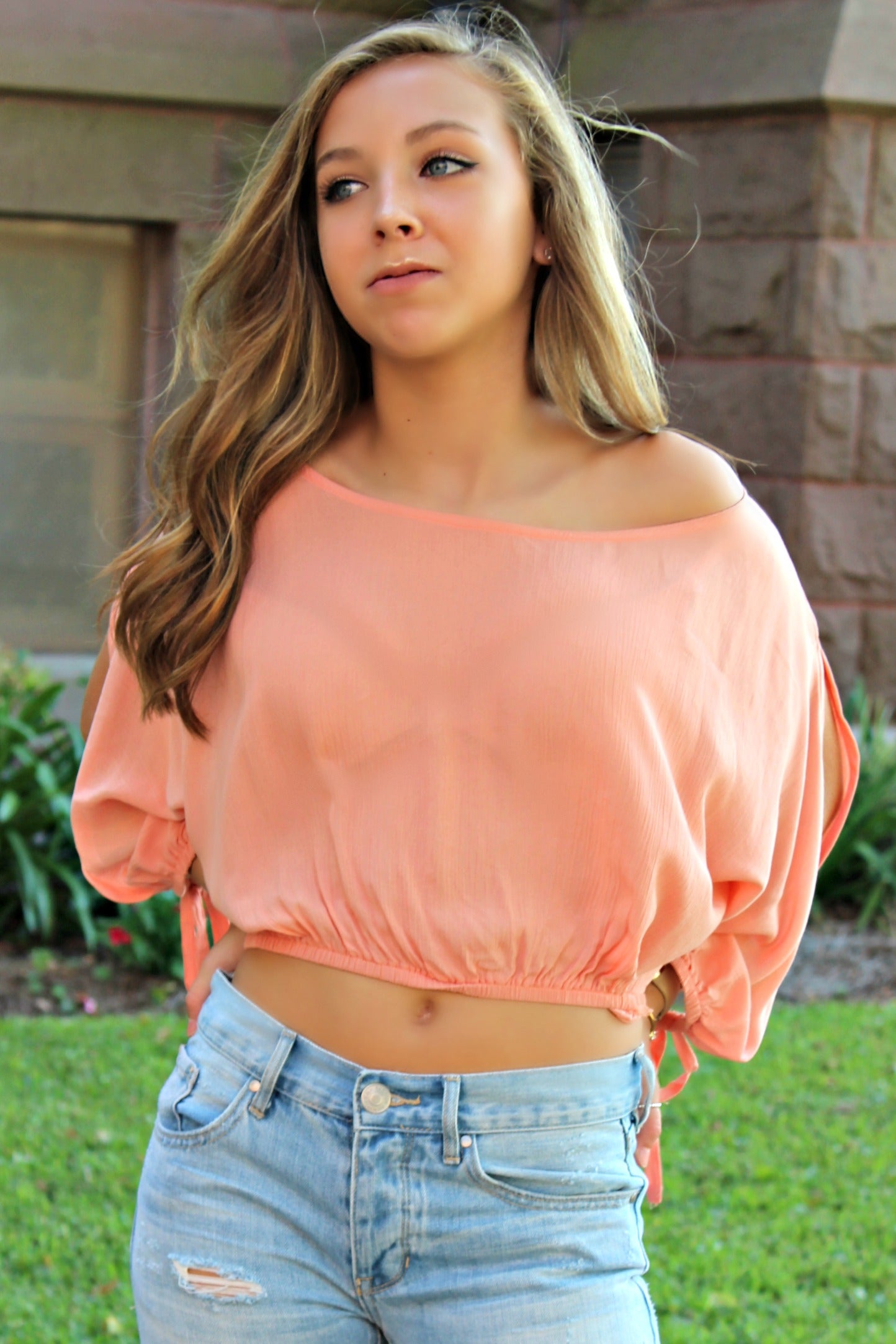 Mink Pink: Lucie Blouse, Peach