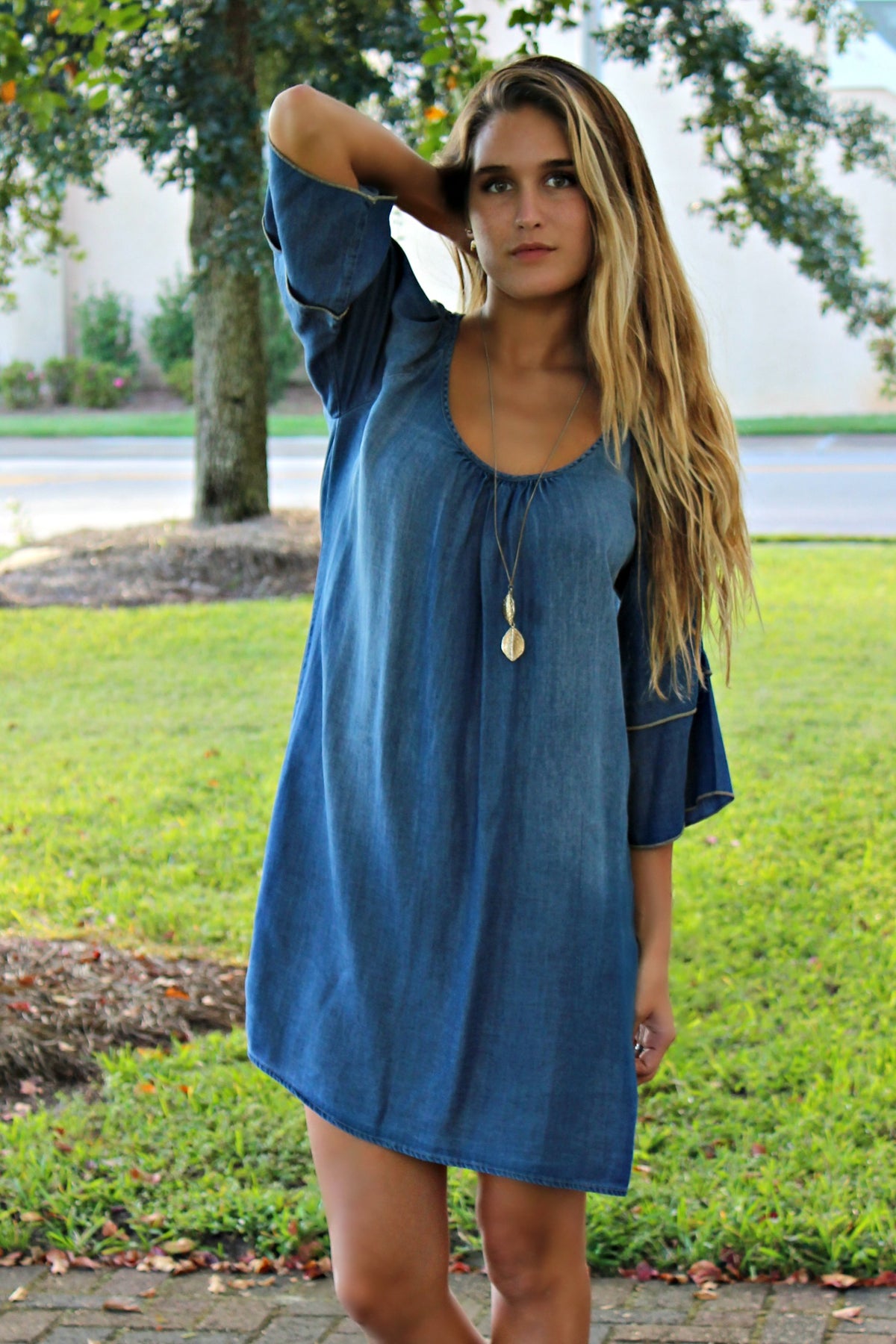 Fun Days Ahead Dress, Denim