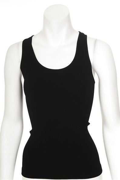 Karlie: Seamless Razorback Tank, Black