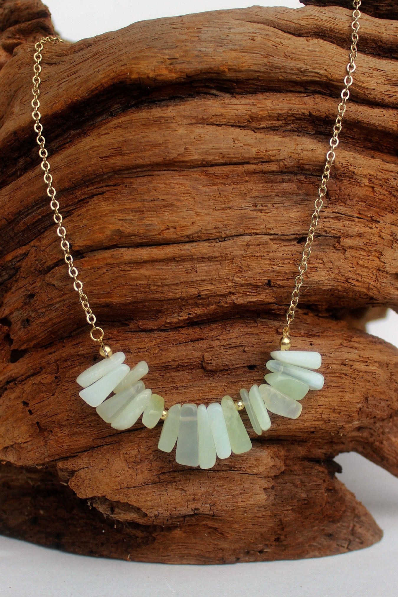 Agate Stone Chip Necklace, Mint