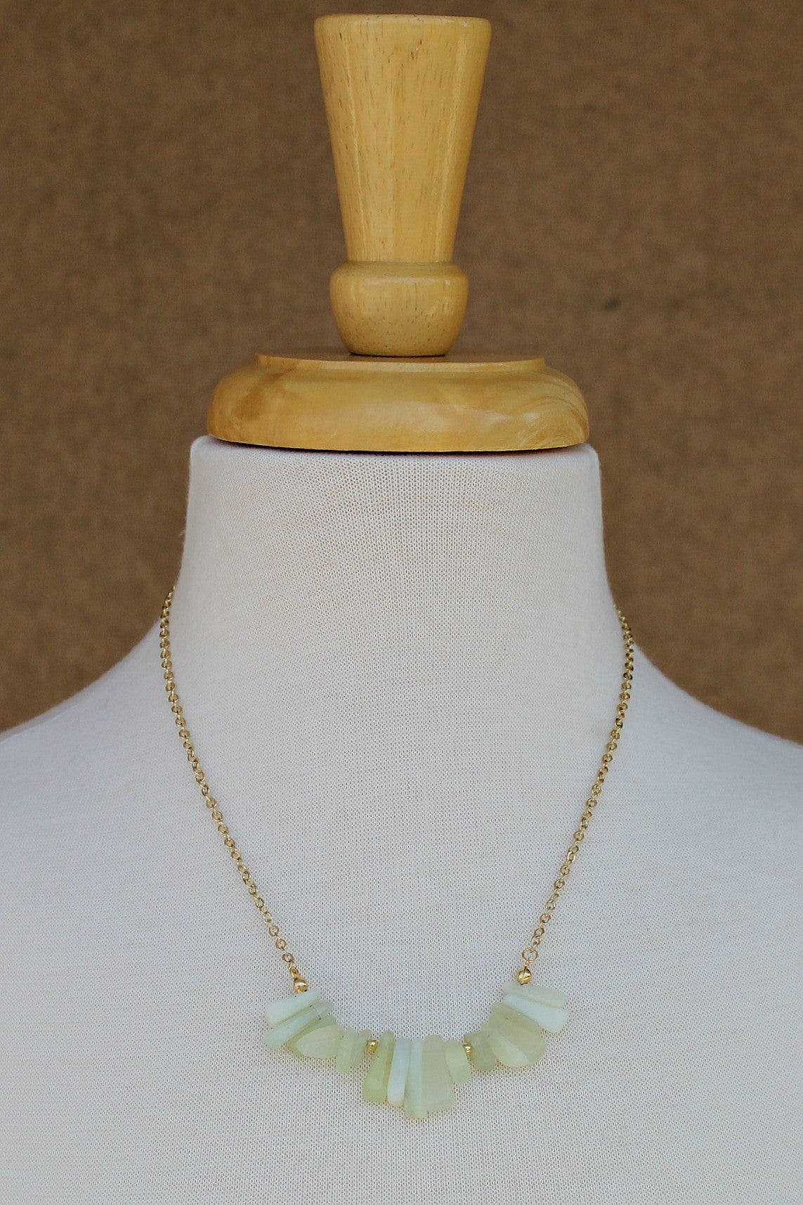 Agate Stone Chip Necklace, Mint