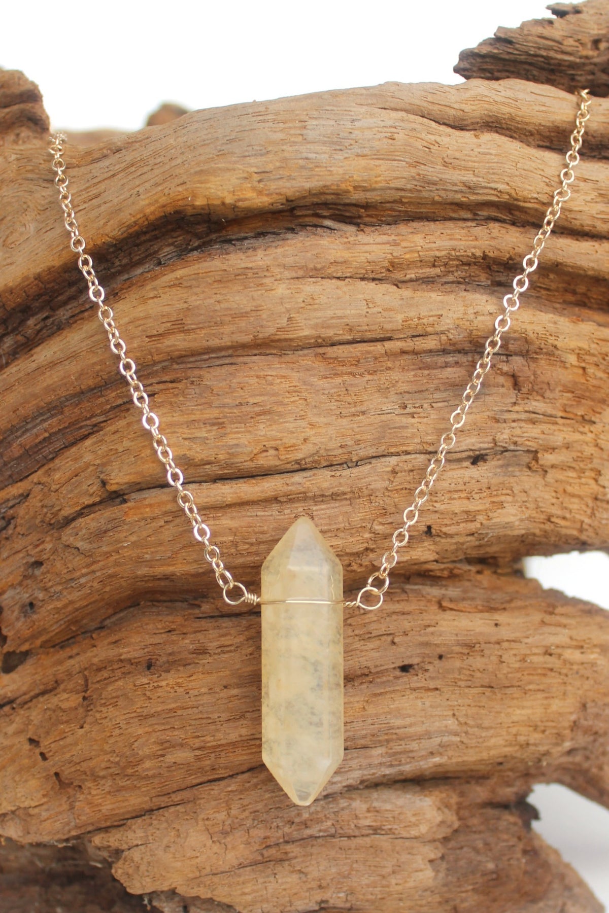 Natural Spike Pendant Necklace, Gold