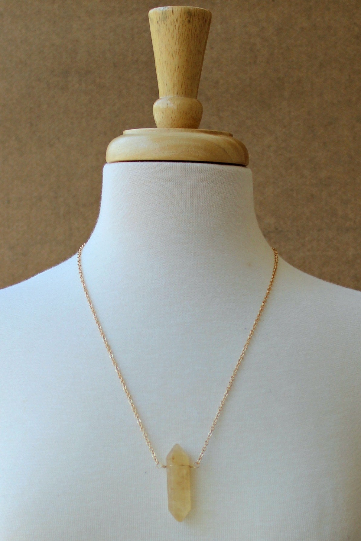 Natural Spike Pendant Necklace, Gold