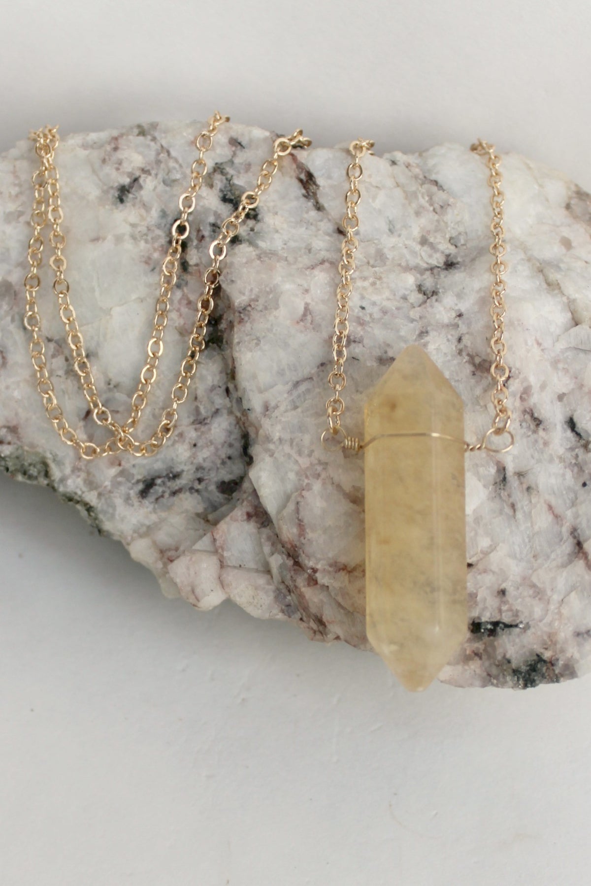 Natural Spike Pendant Necklace, Gold