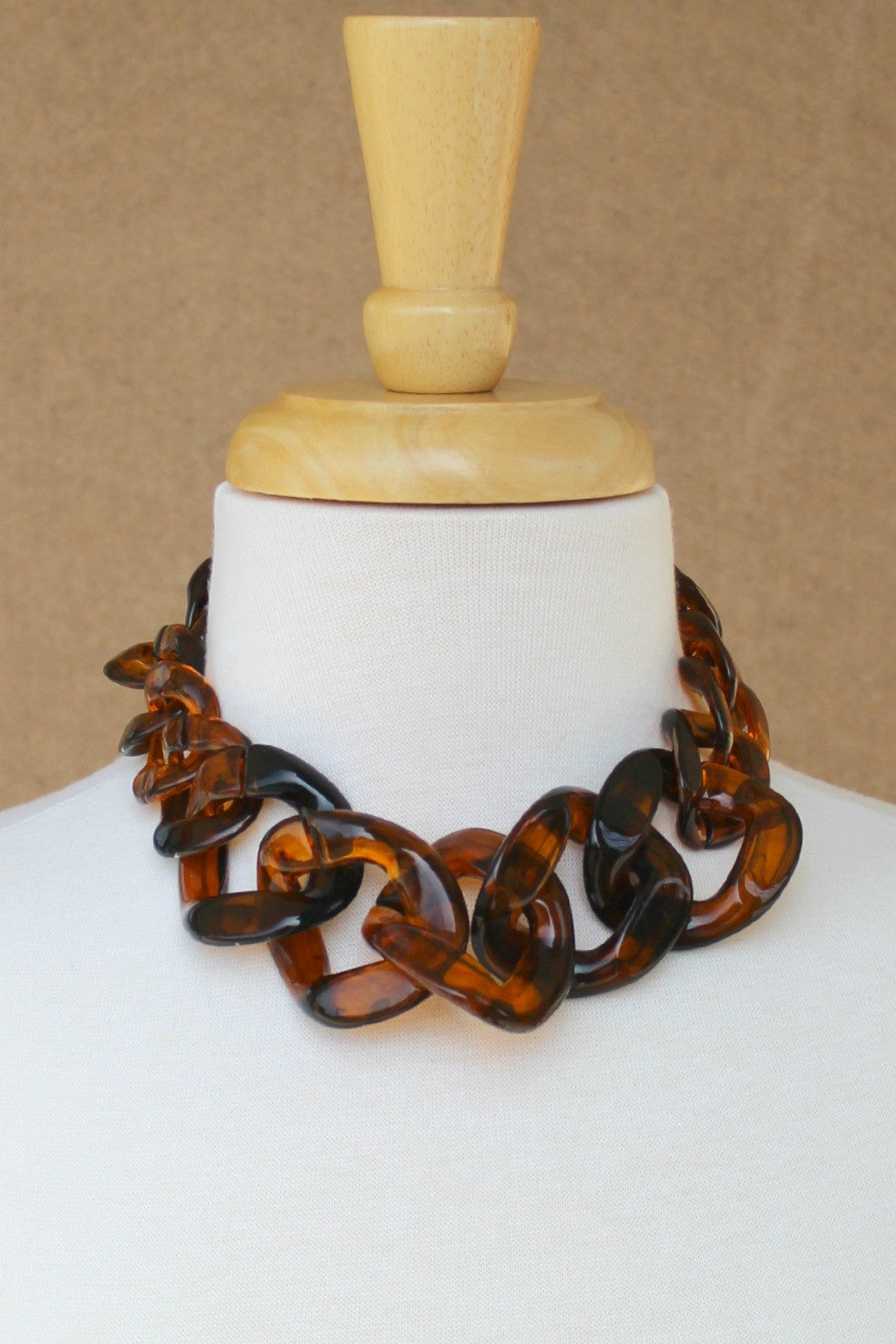 Bold Tortoise Chain Necklace, Brown