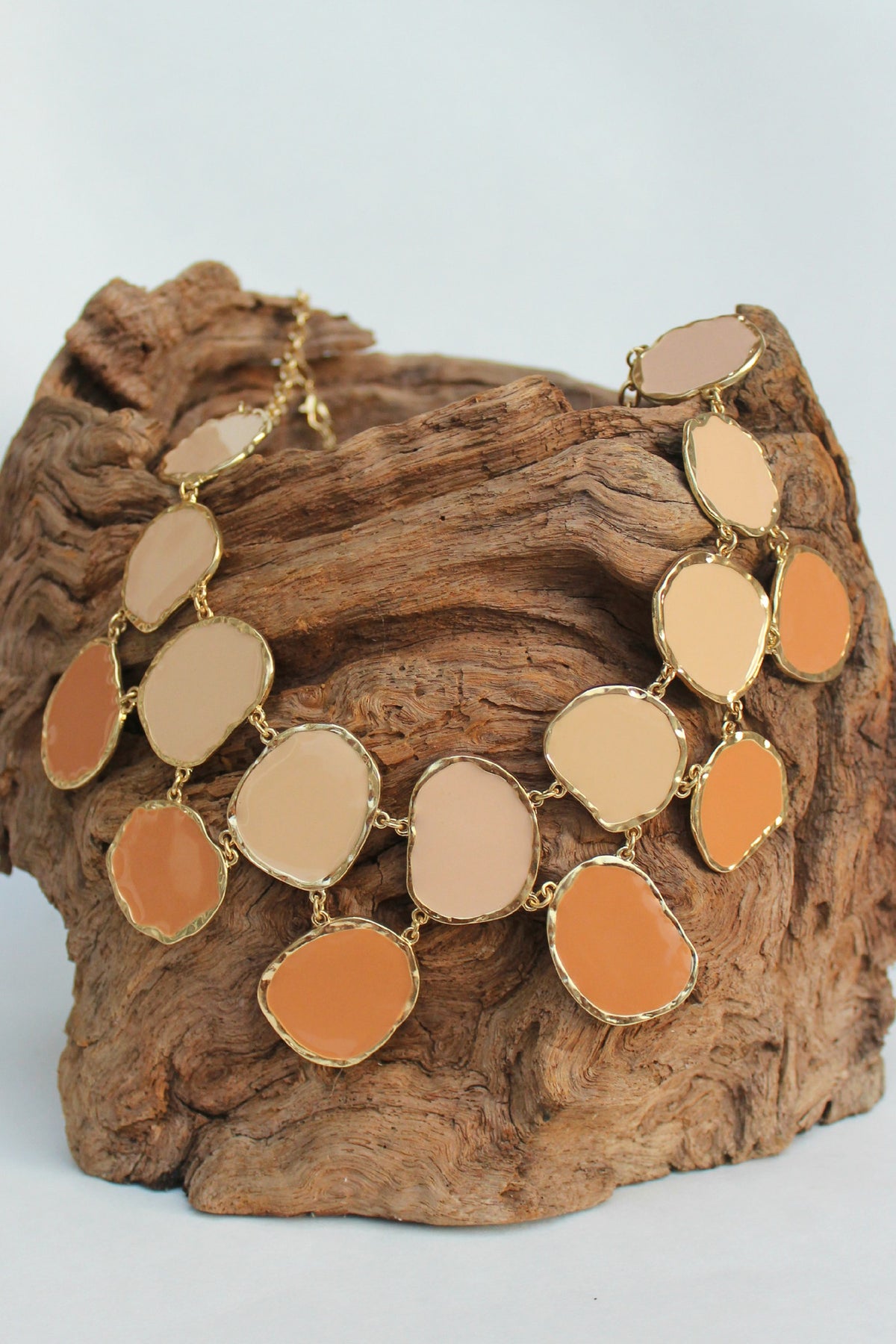 Double Layer Organic Necklace, Nude