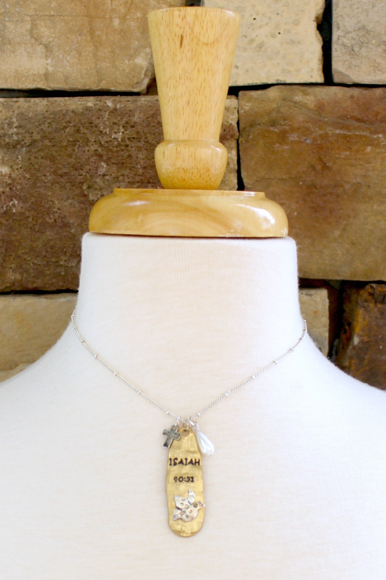 Isaiah 40:31 Necklace, Gold