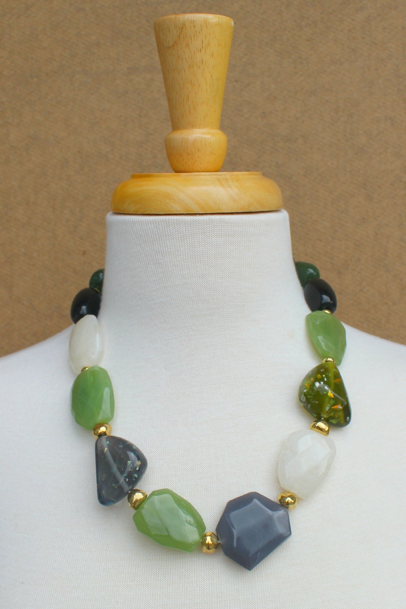 St. Pat's Green Chunky Bead Necklace