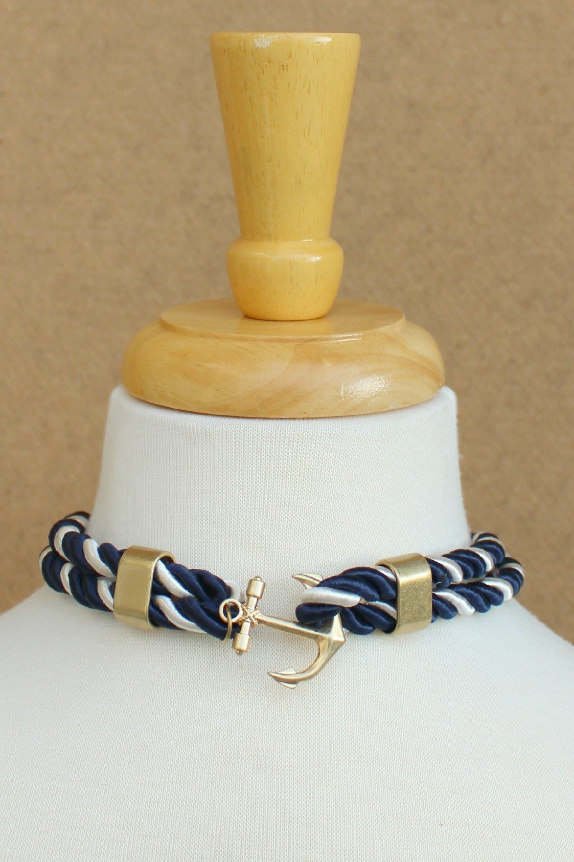 Double Sailor Knot Necklace, Navy