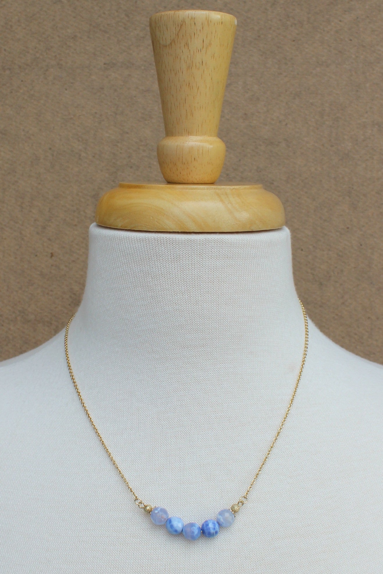 Swirl Bead Necklace, Blue