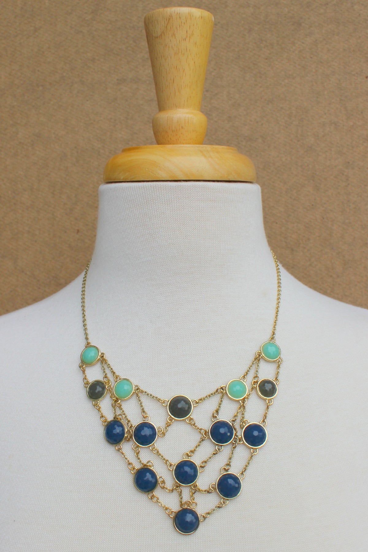 Beaded Net Necklace - Royal
