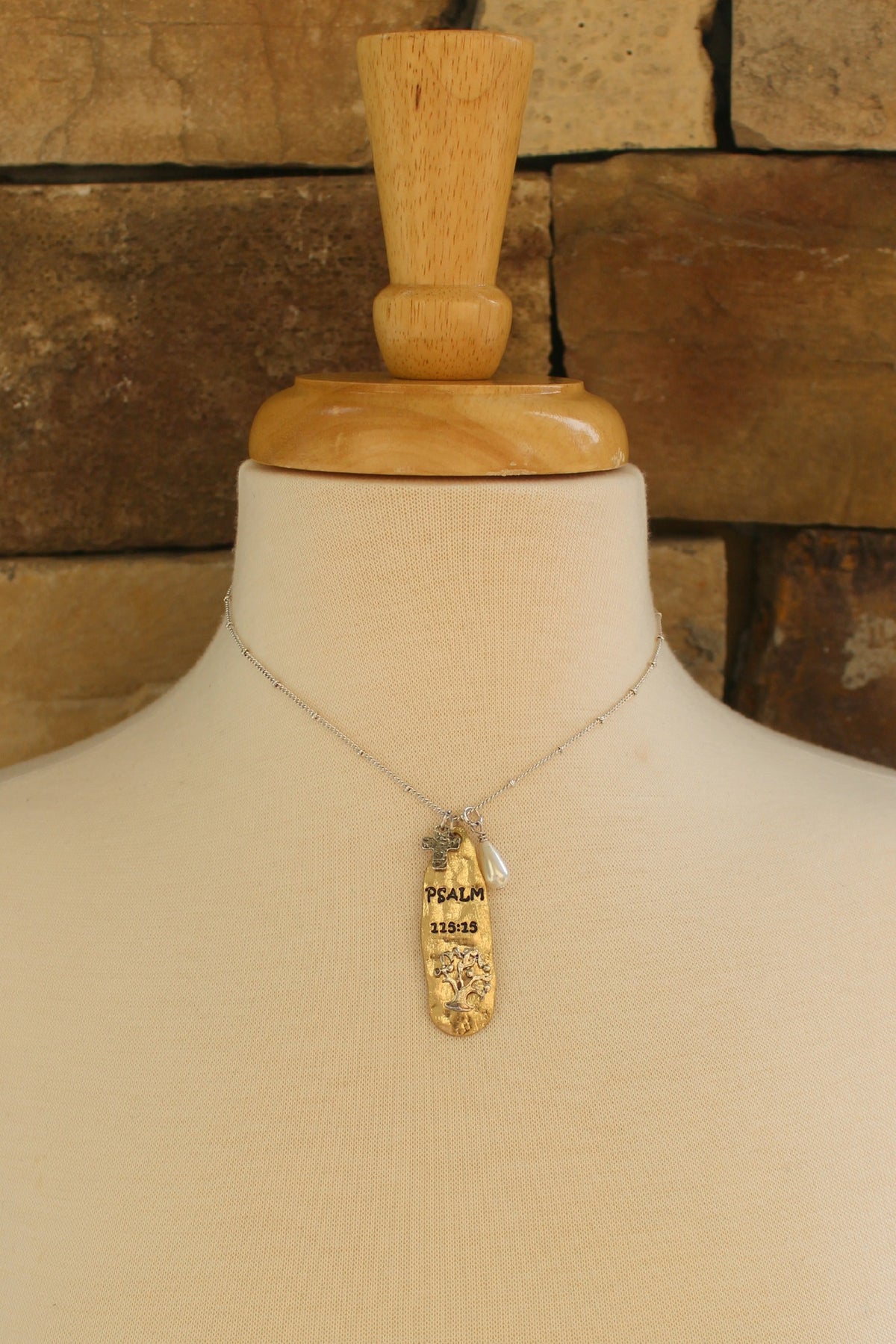 Psalm 115:15 Necklace, Gold