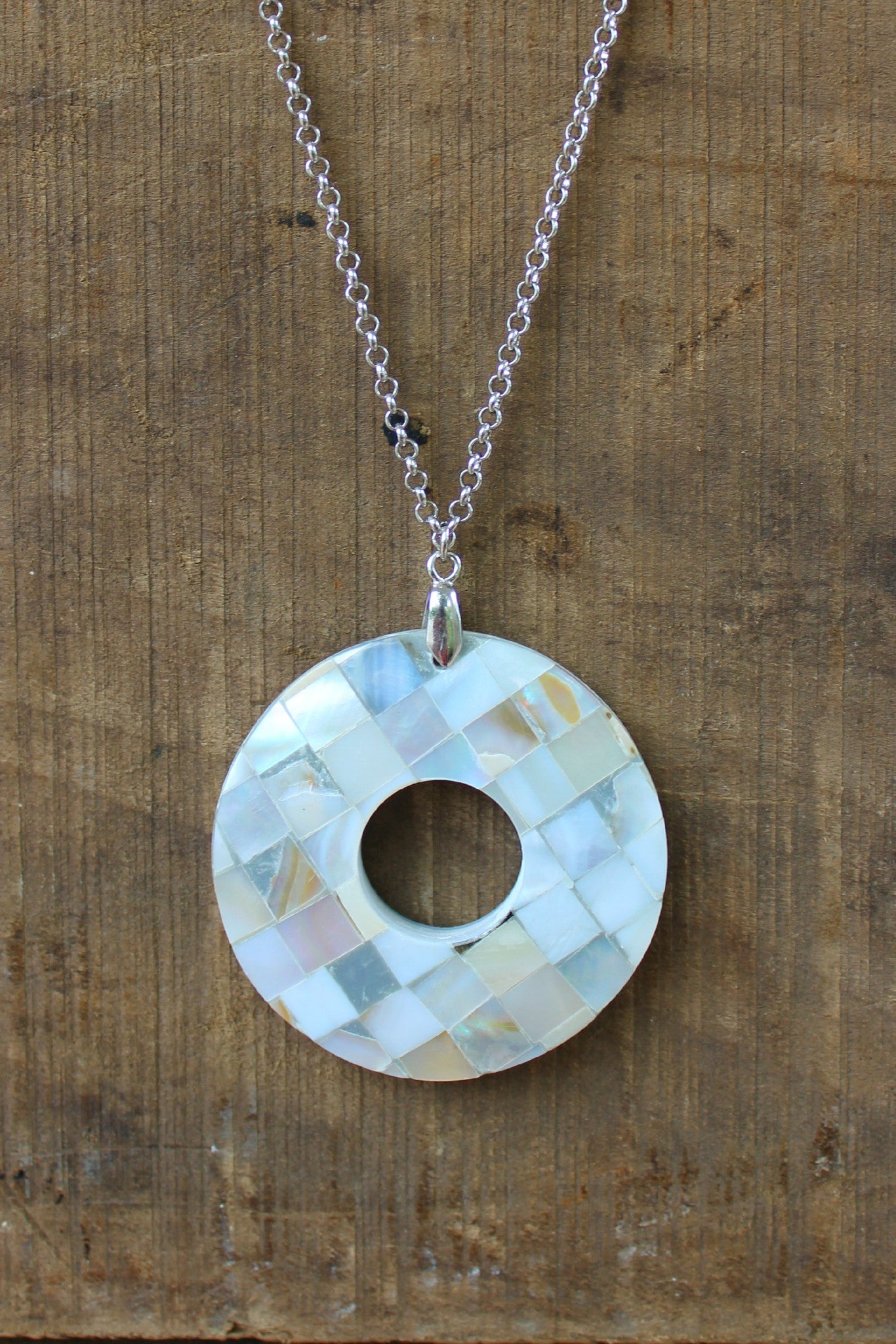 Mosaic Necklace, Silver