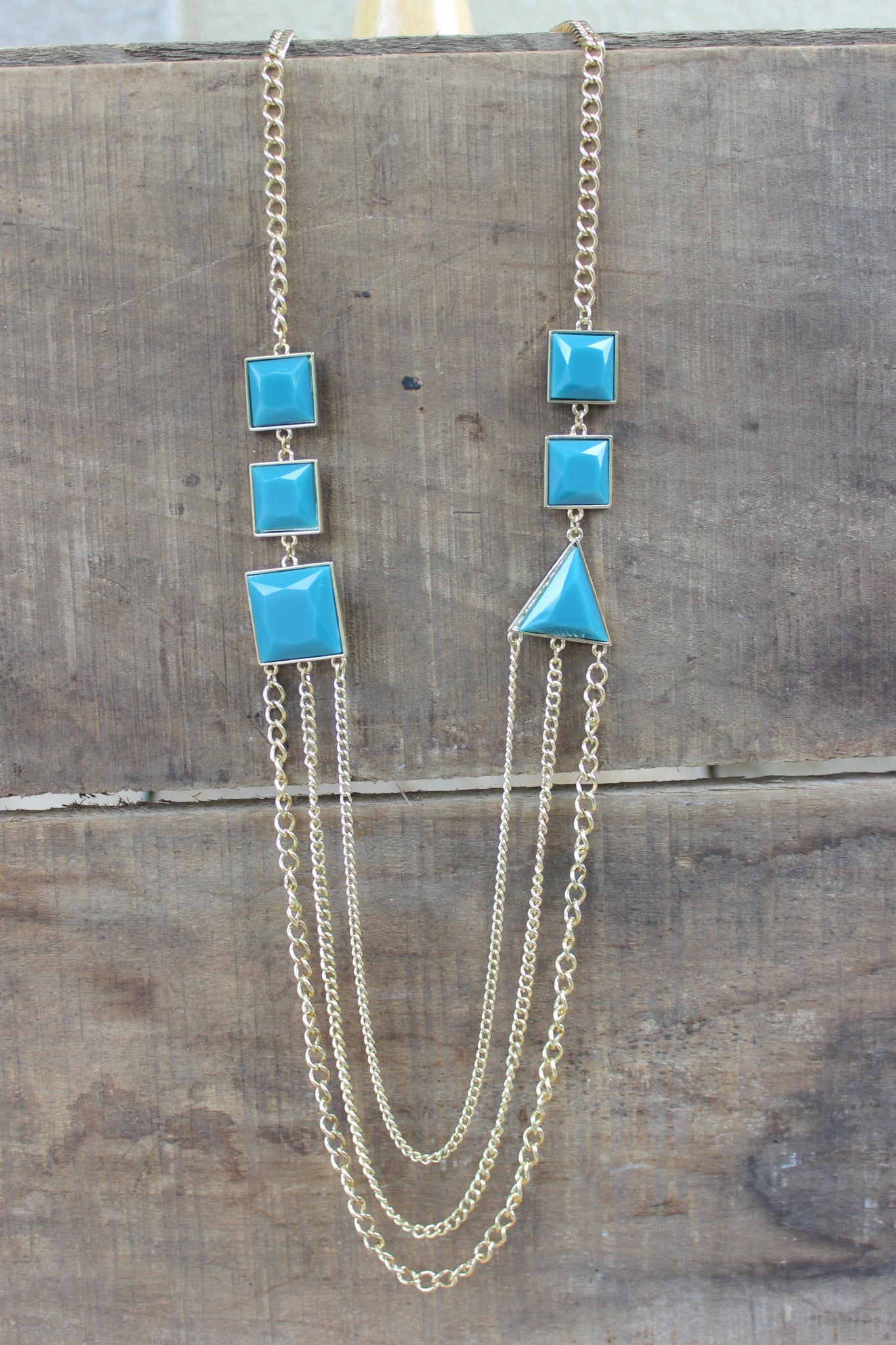 Shapes Necklace, Blue