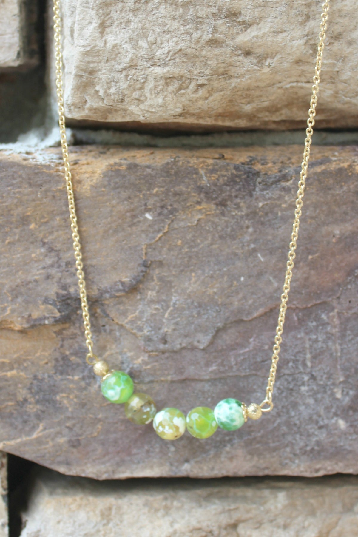 Swirl Bead Necklace, Green