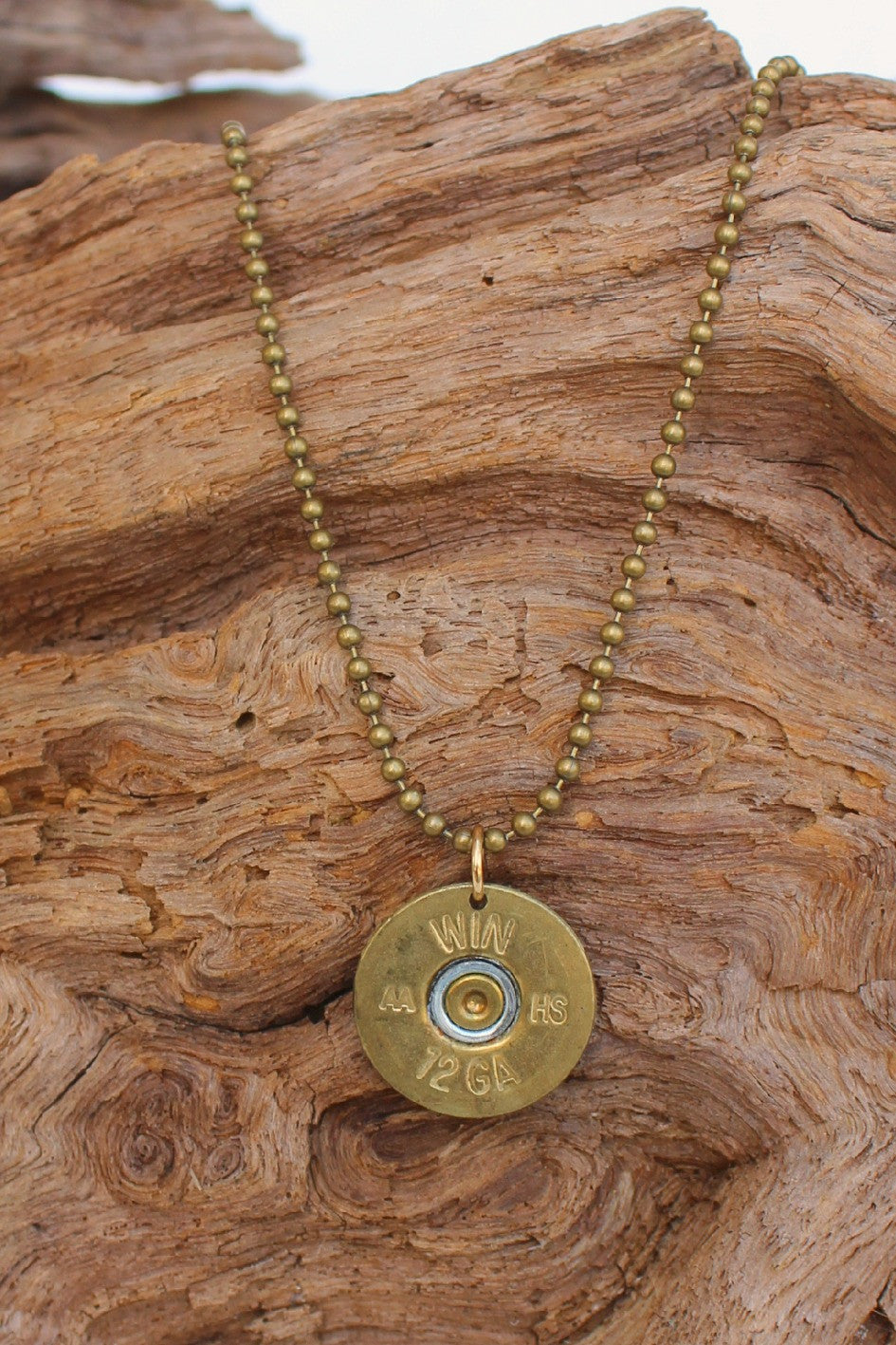 Lizzy J's Shotgun Shell Vintage Necklace, Gold