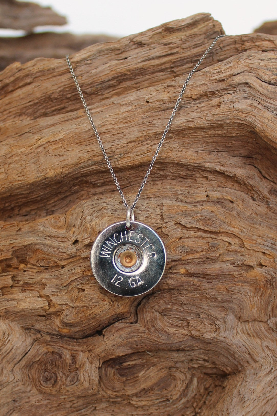 Lizzy J&#39;s Shotgun Shell Traditional Necklace, Silver