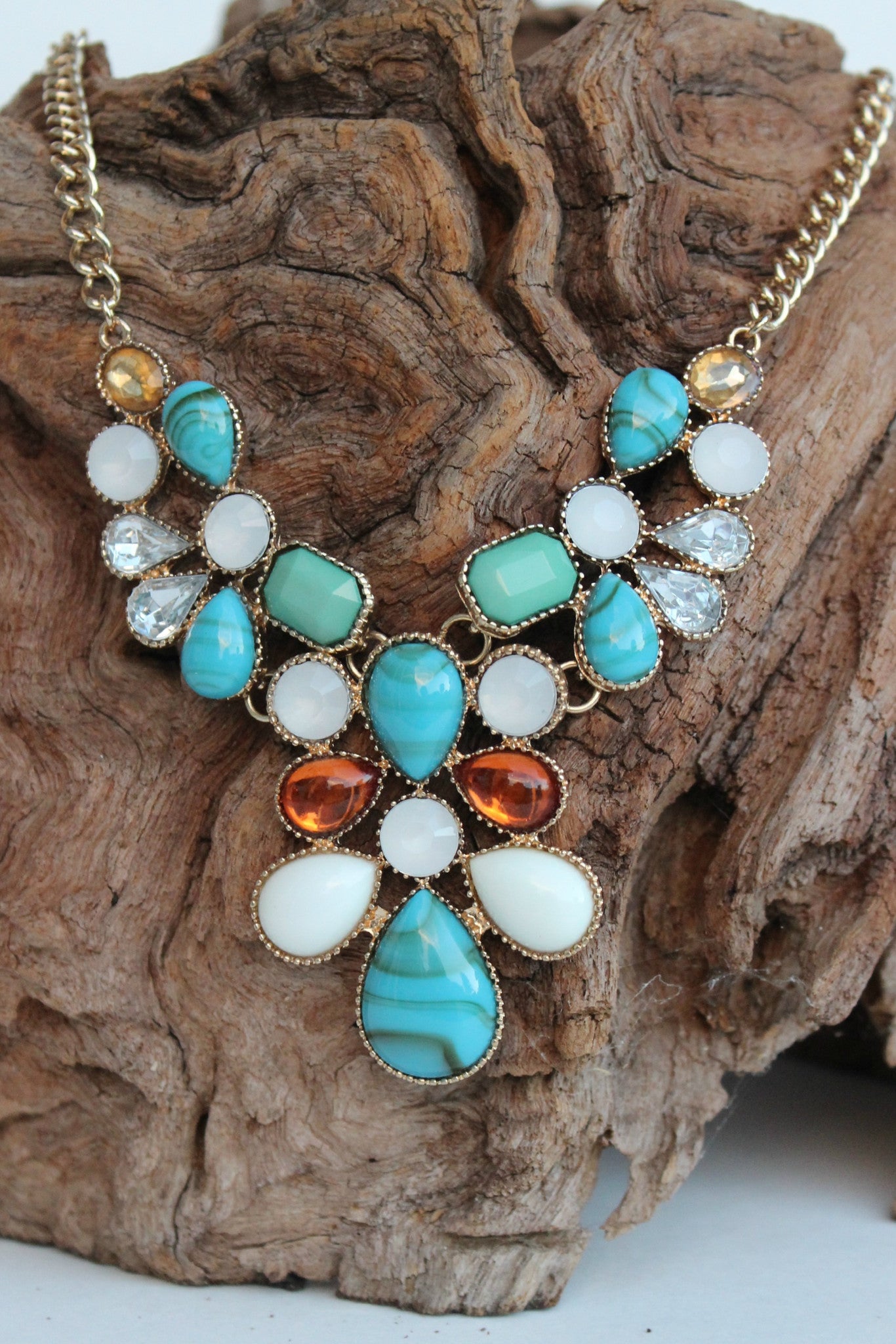 Teardrop Necklace, Multicolor