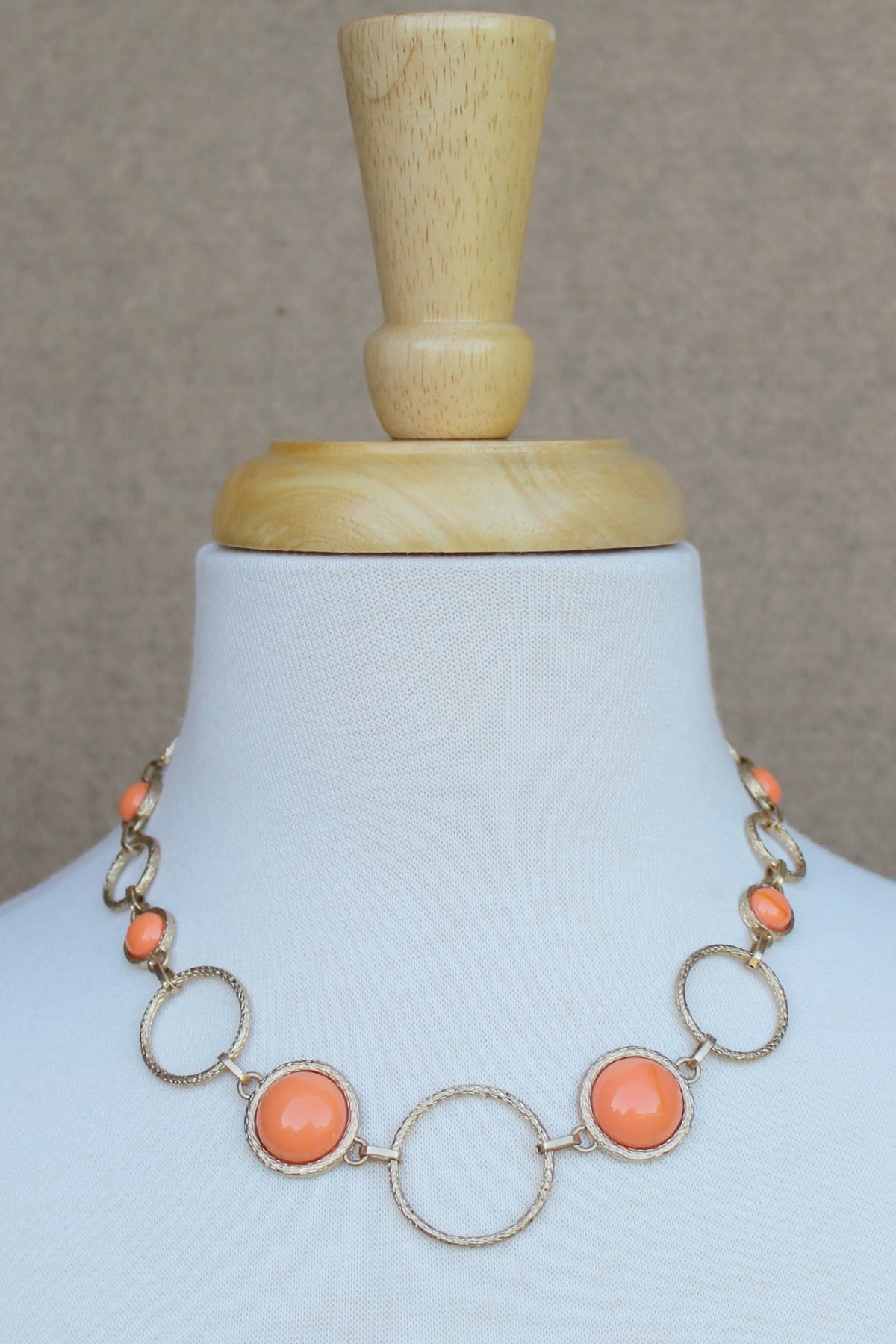 Rings and Beads Necklace, Melon