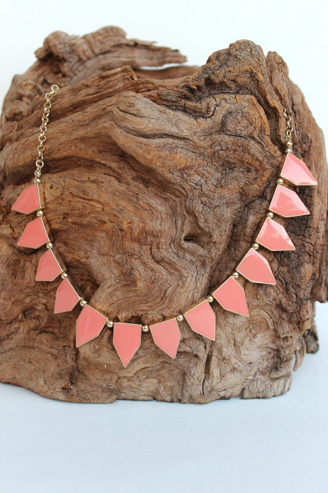 Trapezoid Resin Necklace, Melon