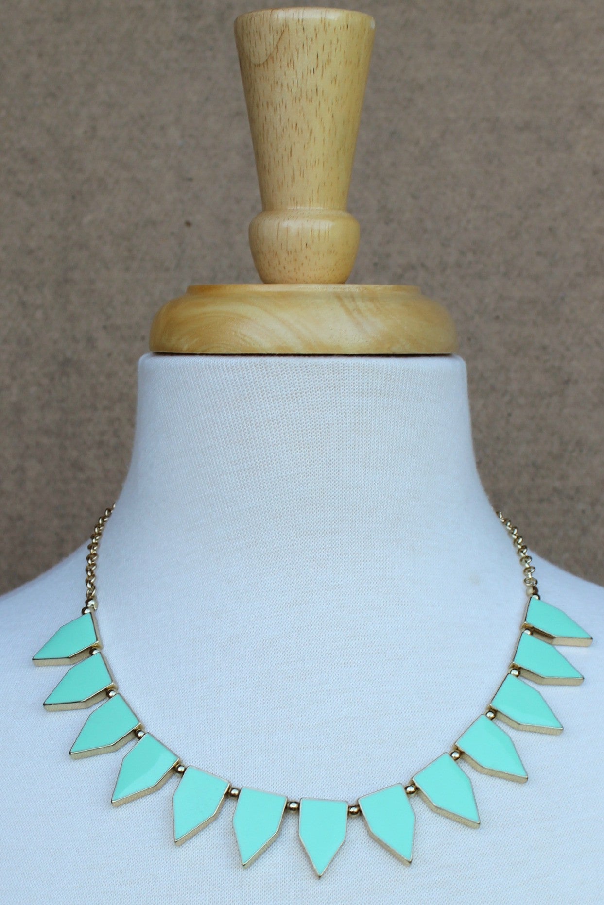 Trapezoid Resin Necklace, Mint