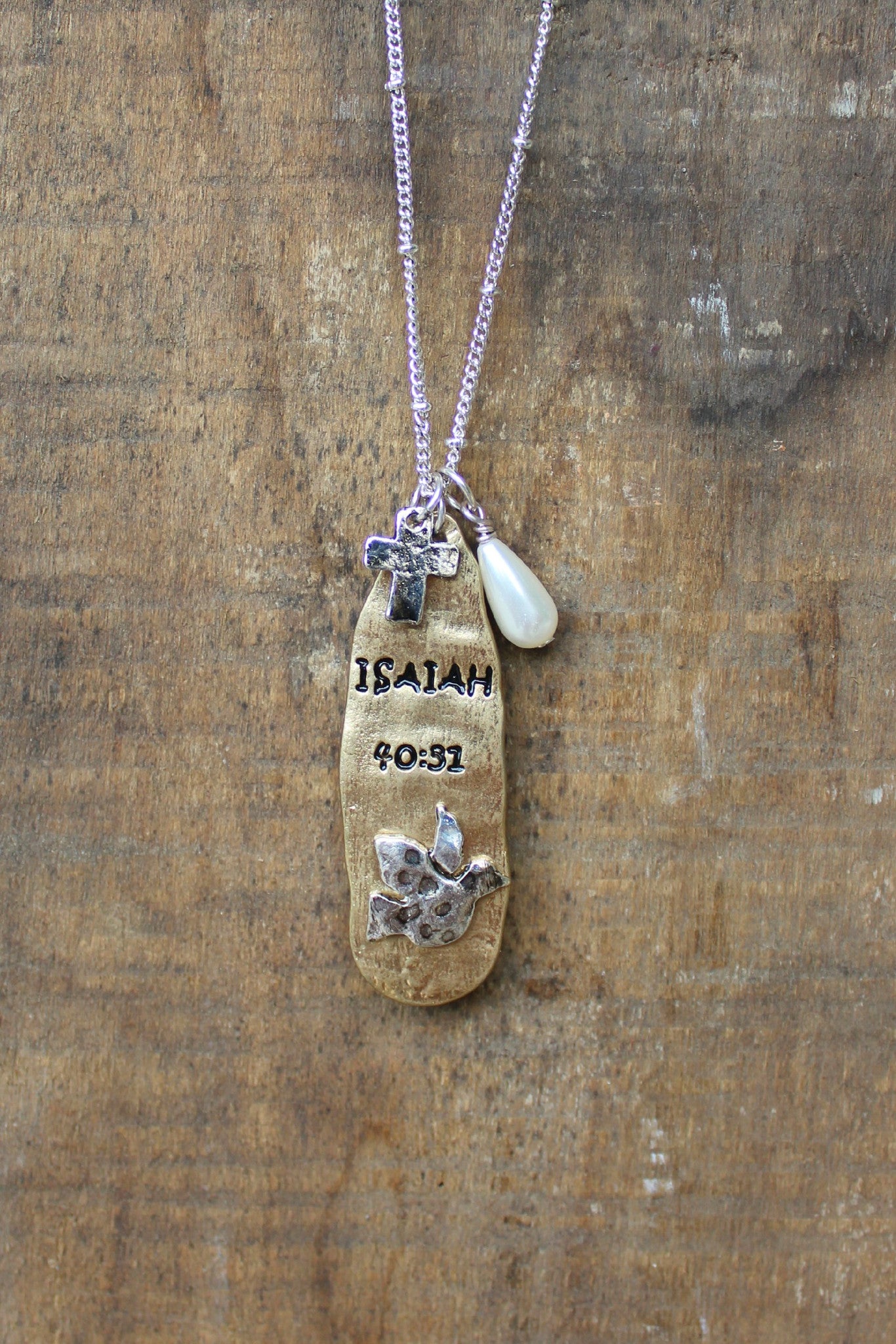 Isaiah 40:31 Necklace, Gold